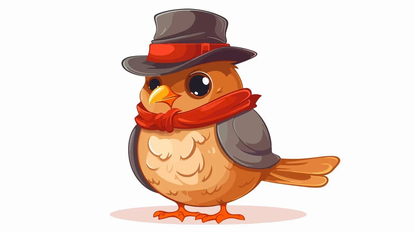 Cute Robin in Hat Illustration — free download from Dotvec