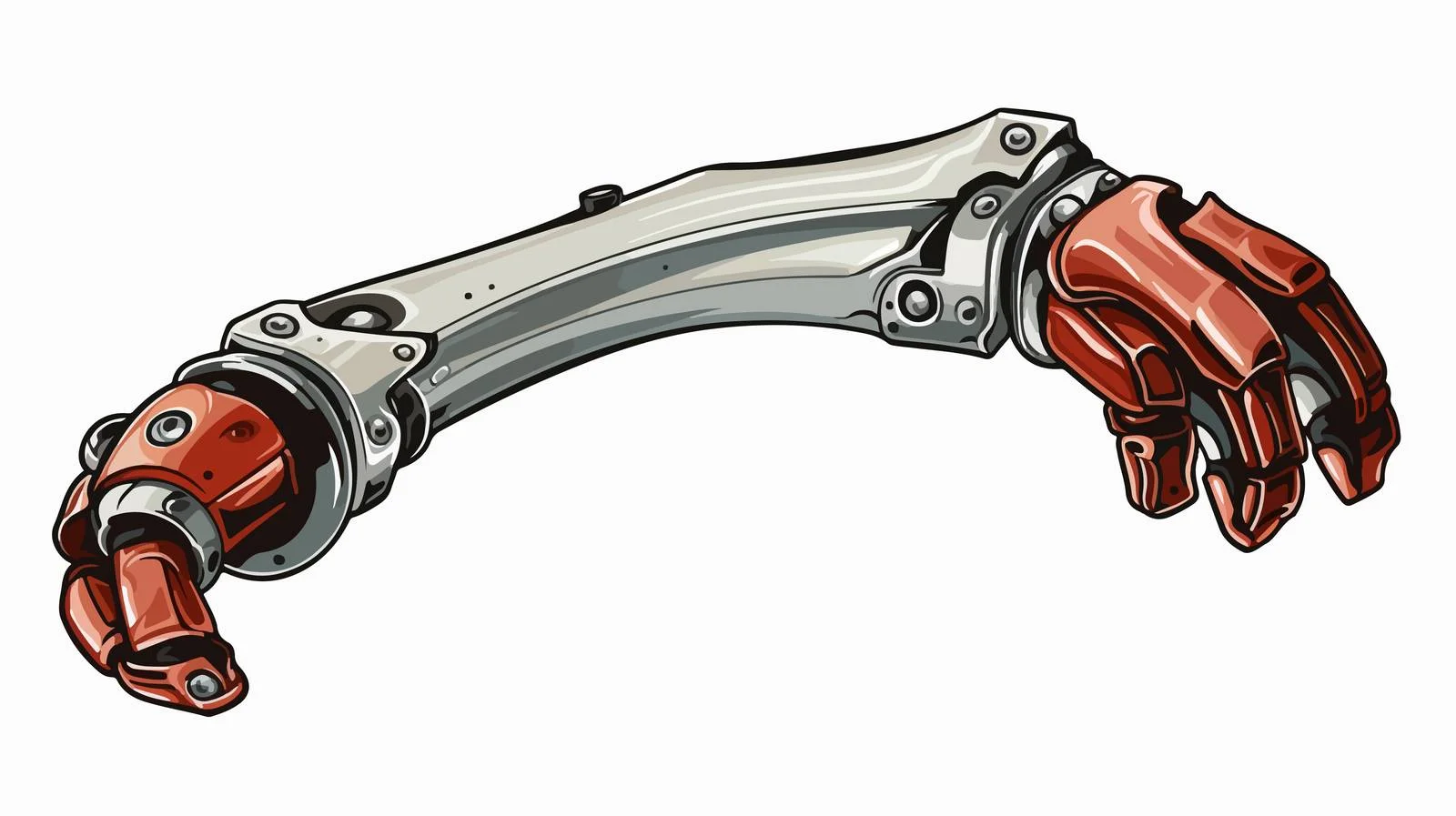 Cartoon Robot Arm Vector Illustration — free download from Dotvec