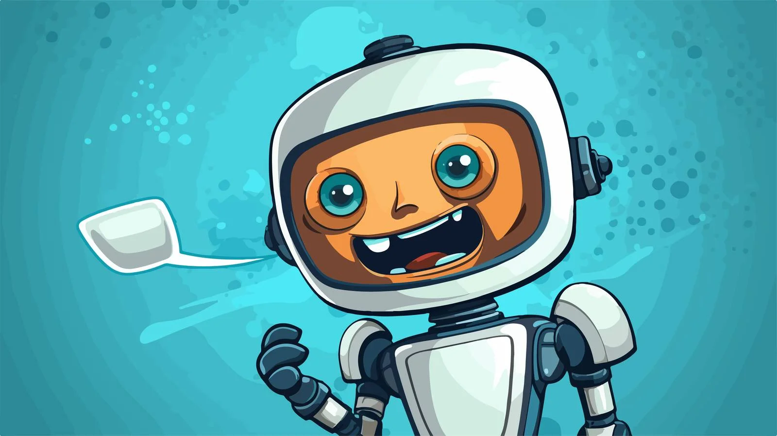 Friendly Robot with Speech Bubble Vector — free download from Dotvec