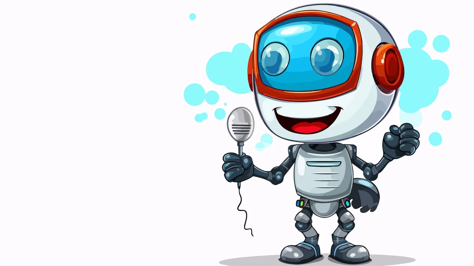 Cartoon Robot Cyborg with Speech Bubble — free download from Dotvec