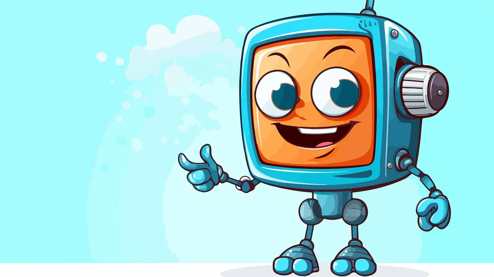 Robot communicating with speech bubble — free download from Dotvec