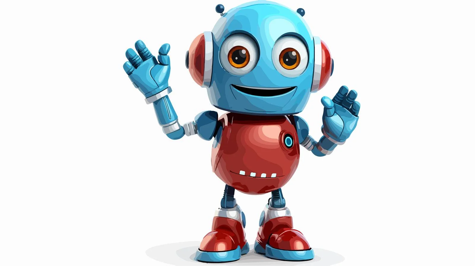 Friendly Robot Woman Waving Illustration — free download from Dotvec