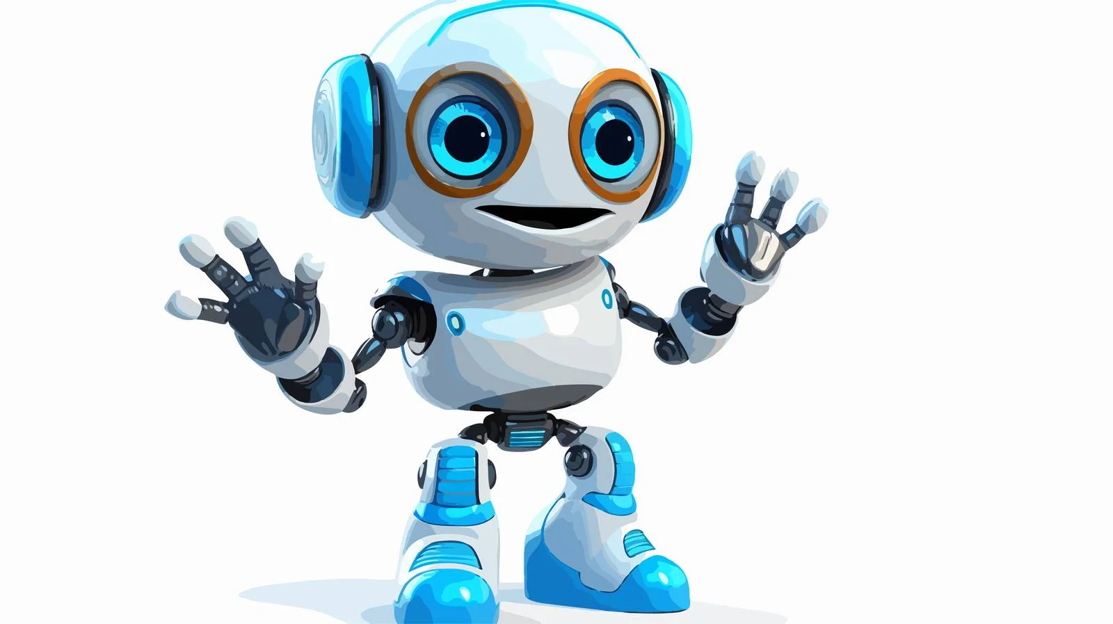 Friendly Robot Woman Waving Illustration — free download from Dotvec