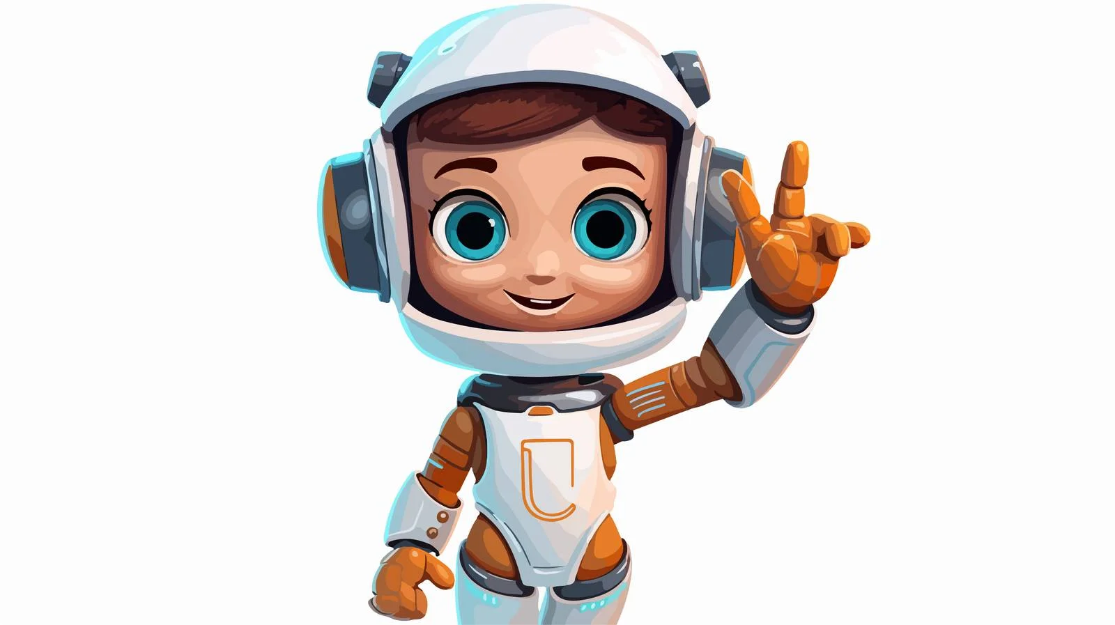 Friendly Robot Woman Waving Illustration — free download from Dotvec