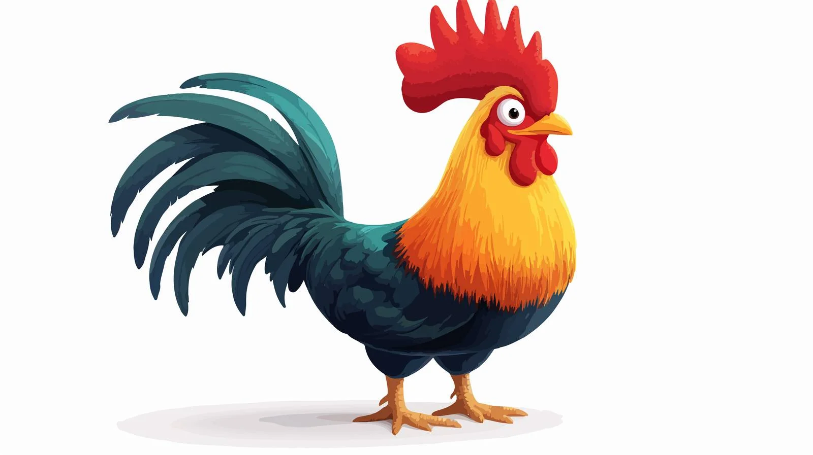 Colorful Cartoon Rooster Illustration — free download from Dotvec