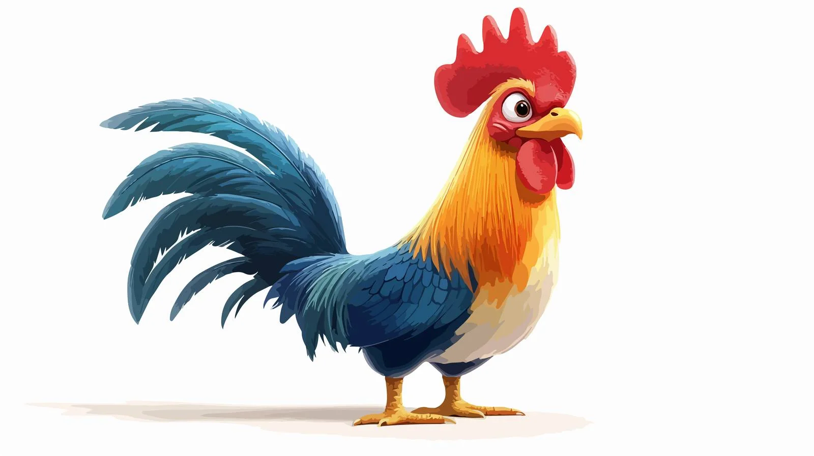 Cute Cartoon Rooster Illustration — free download from Dotvec