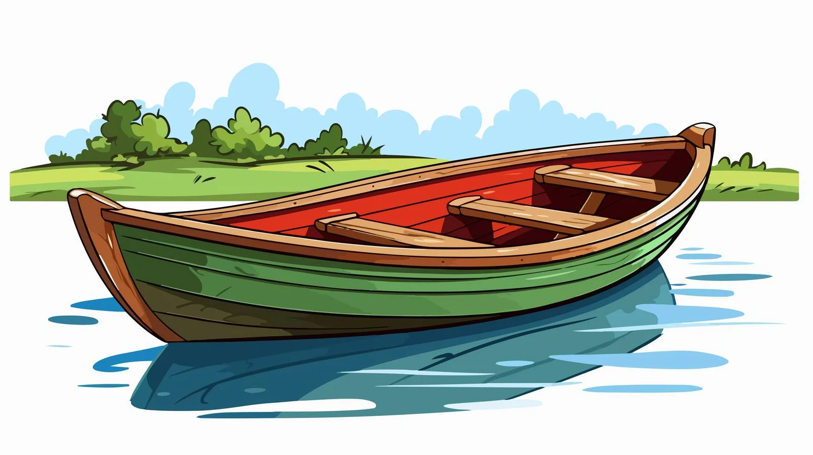 Cartoon Rowing Boat Vector Illustration — free download from Dotvec