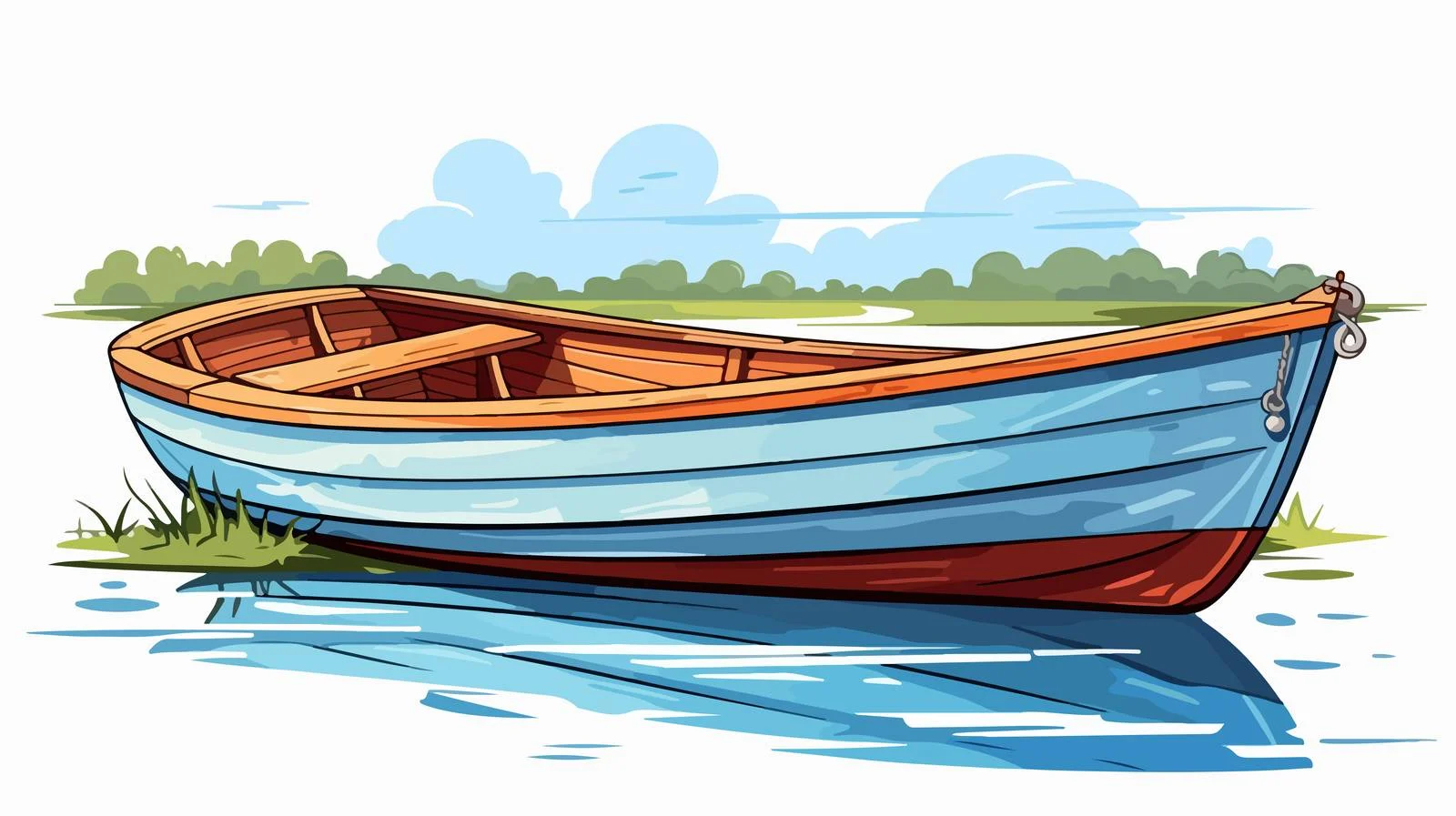 Cartoon Rowing Boat Vector Illustration — free download from Dotvec