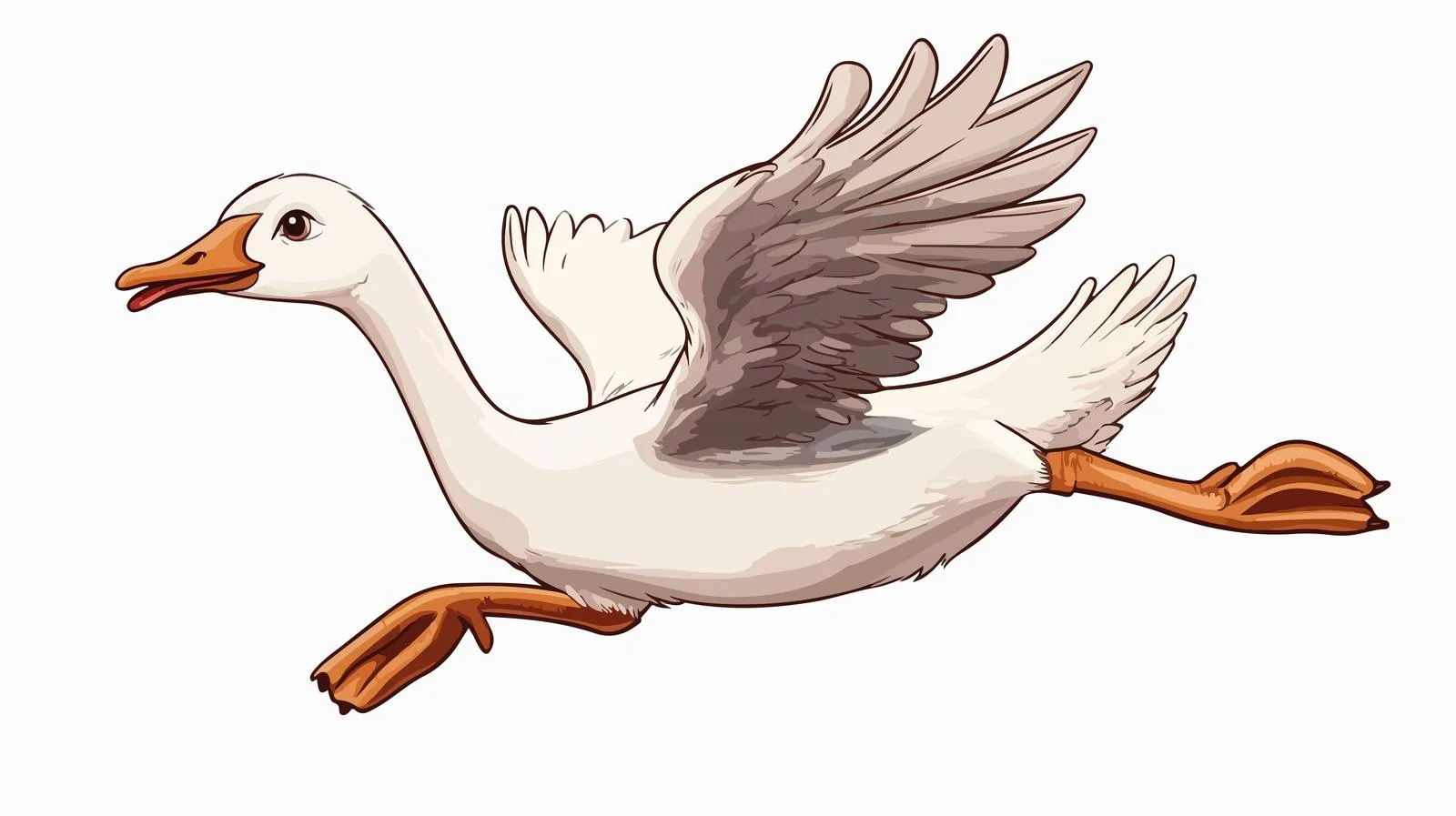 Running Goose Cartoon Vector Illustration — free download from Dotvec