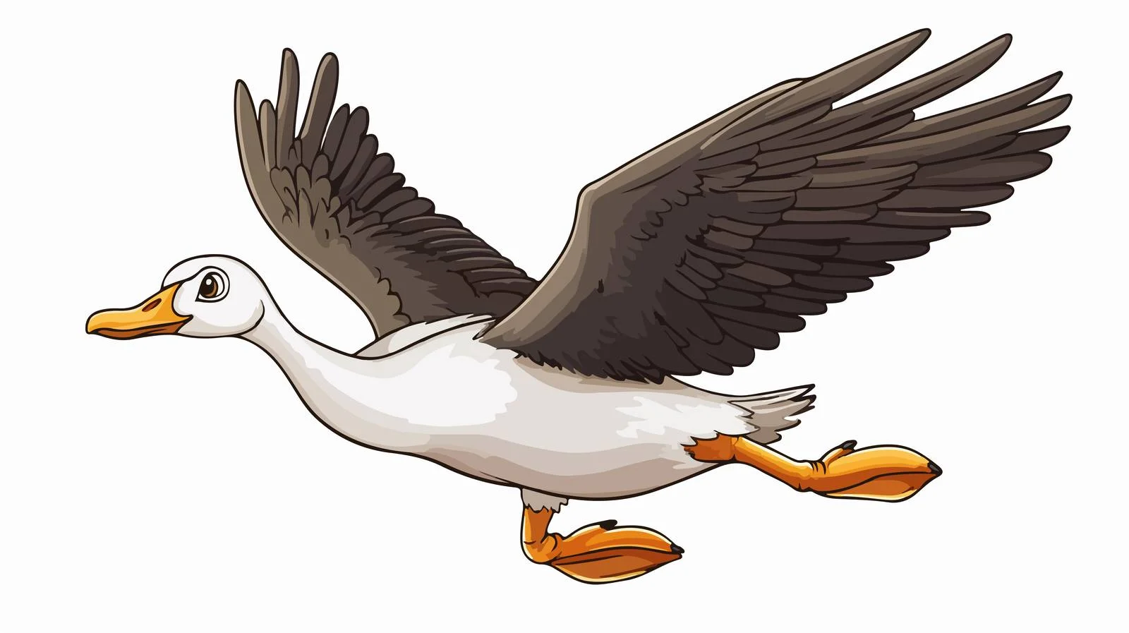 Running Goose Cartoon Vector Illustration — free download from Dotvec