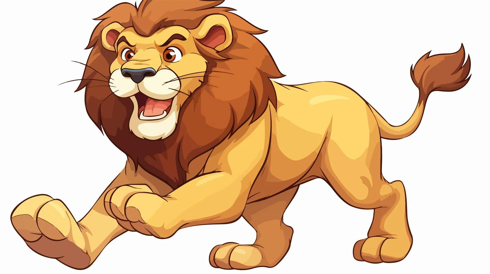 Playful Lion Cartoon Vector Illustration — free download from Dotvec