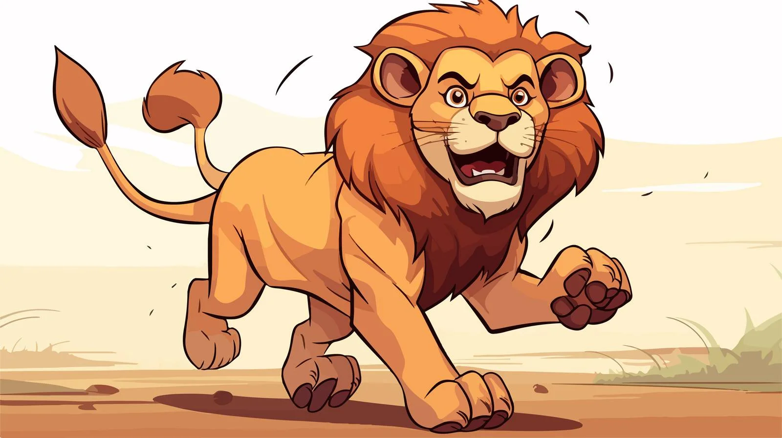 Playful Lion Vector Illustration — free download from Dotvec