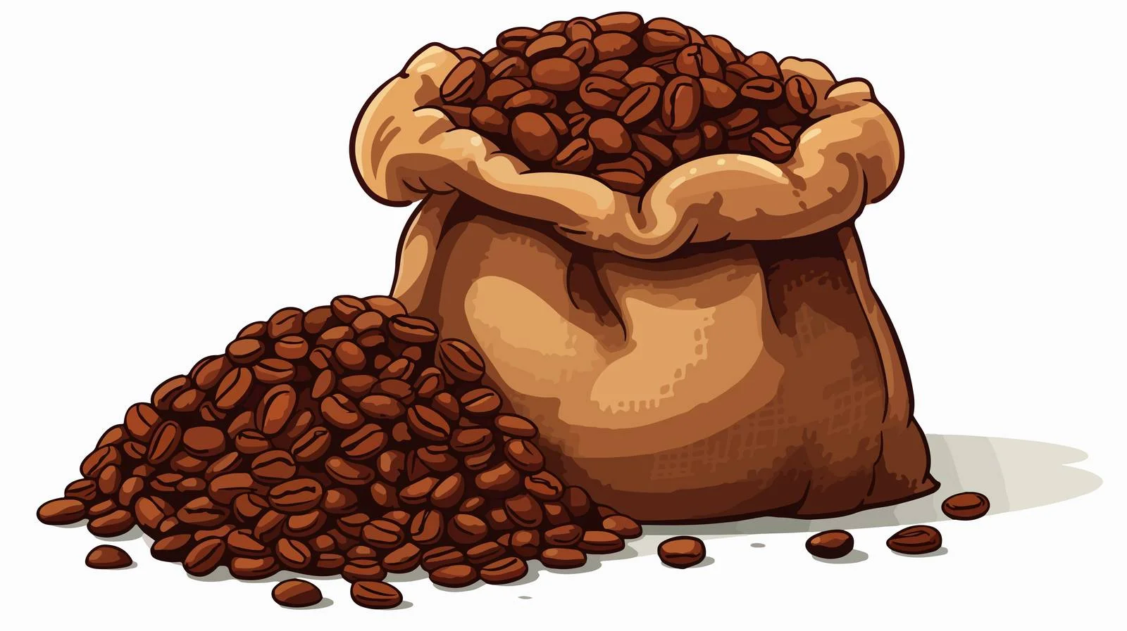 Cartoon Coffee Beans Sack Vector Illustration — free download from Dotvec