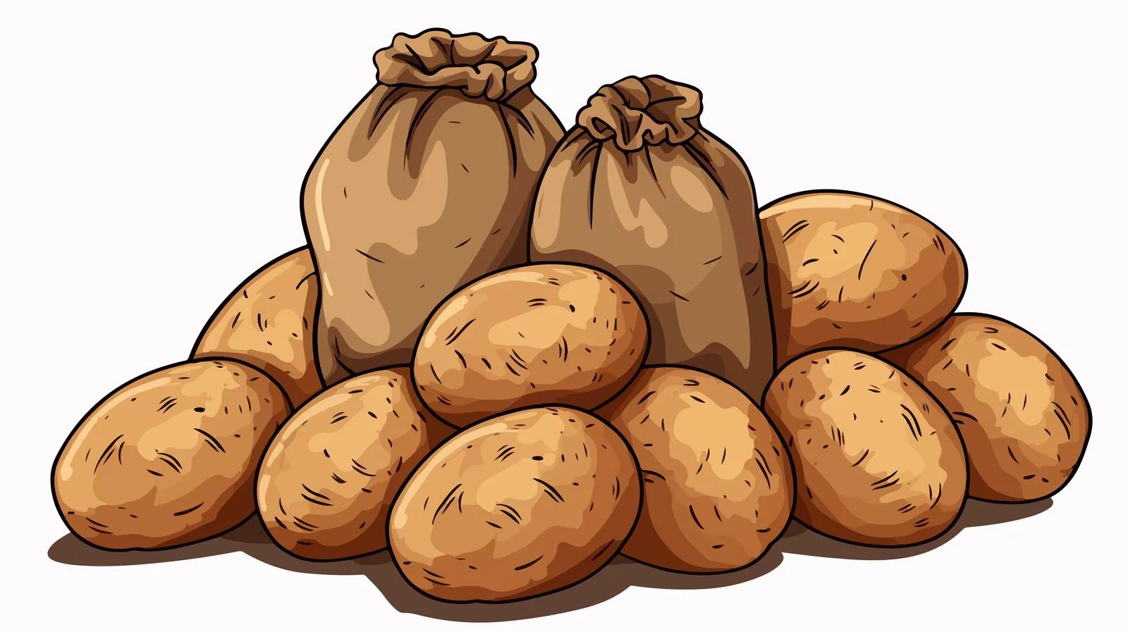 Cartoon Potato Sack Vector Illustration — free download from Dotvec