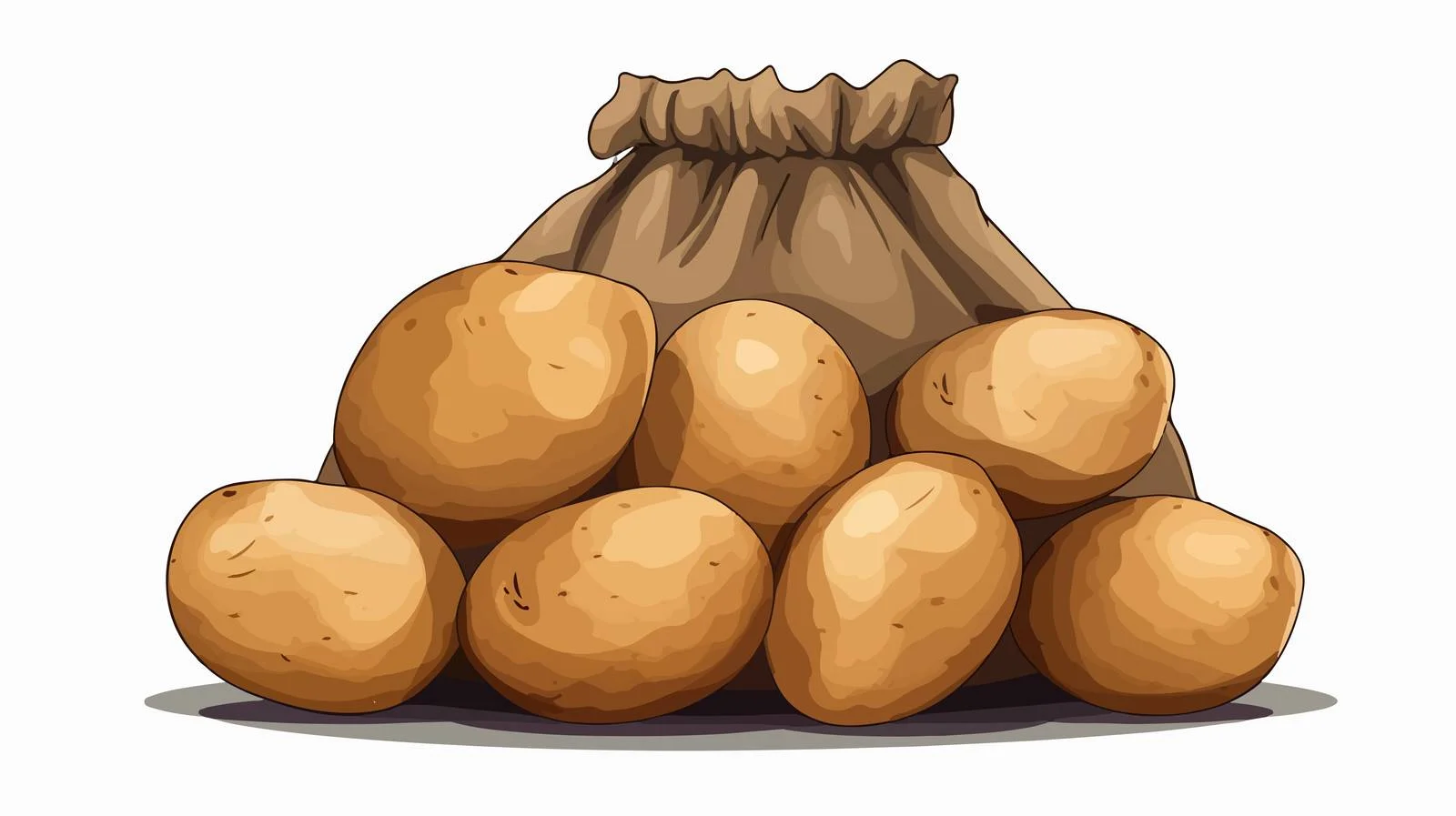 Cartoon Sack of Potatoes Vector Illustration — free download from Dotvec