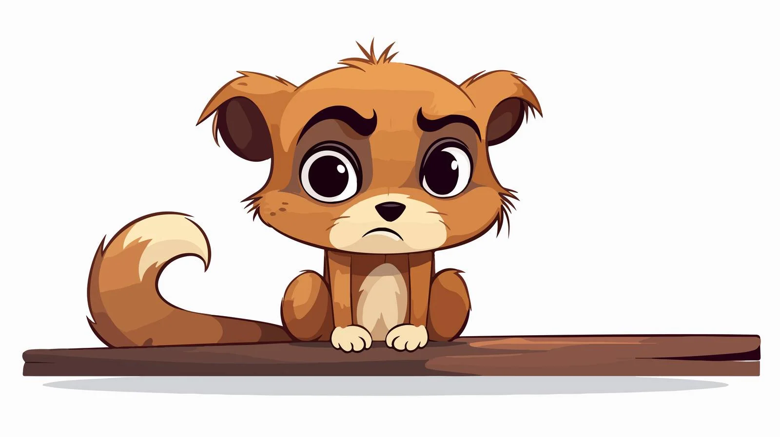 Sad Little Animal Cartoon Vector Illustration — free download from Dotvec