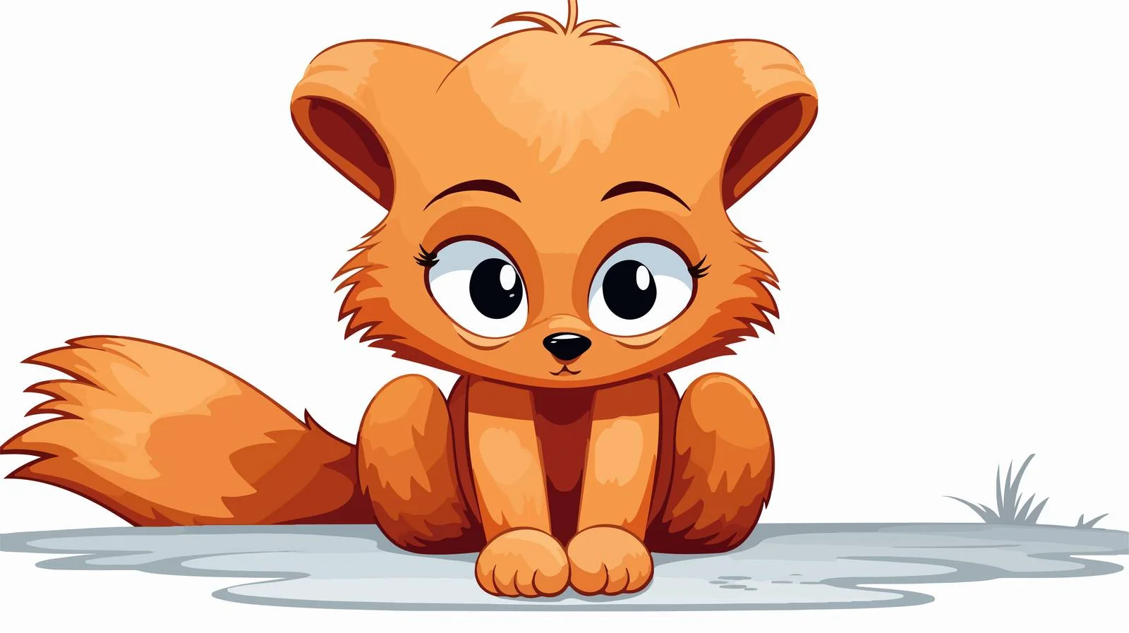 Sad Little Animal Cartoon Vector Illustration — free download from Dotvec