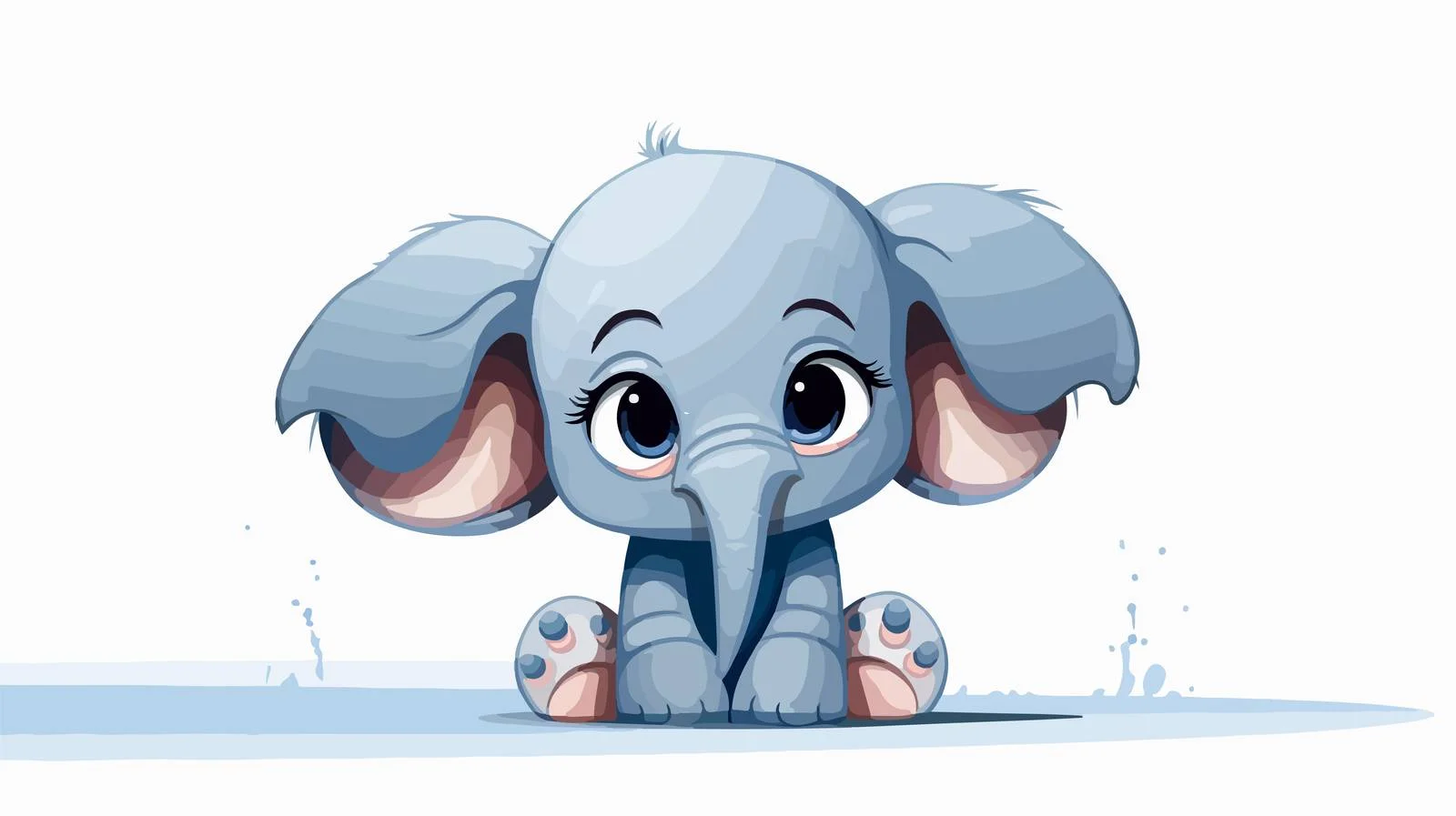 Sad Little Elephant Vector Illustration — free download from Dotvec