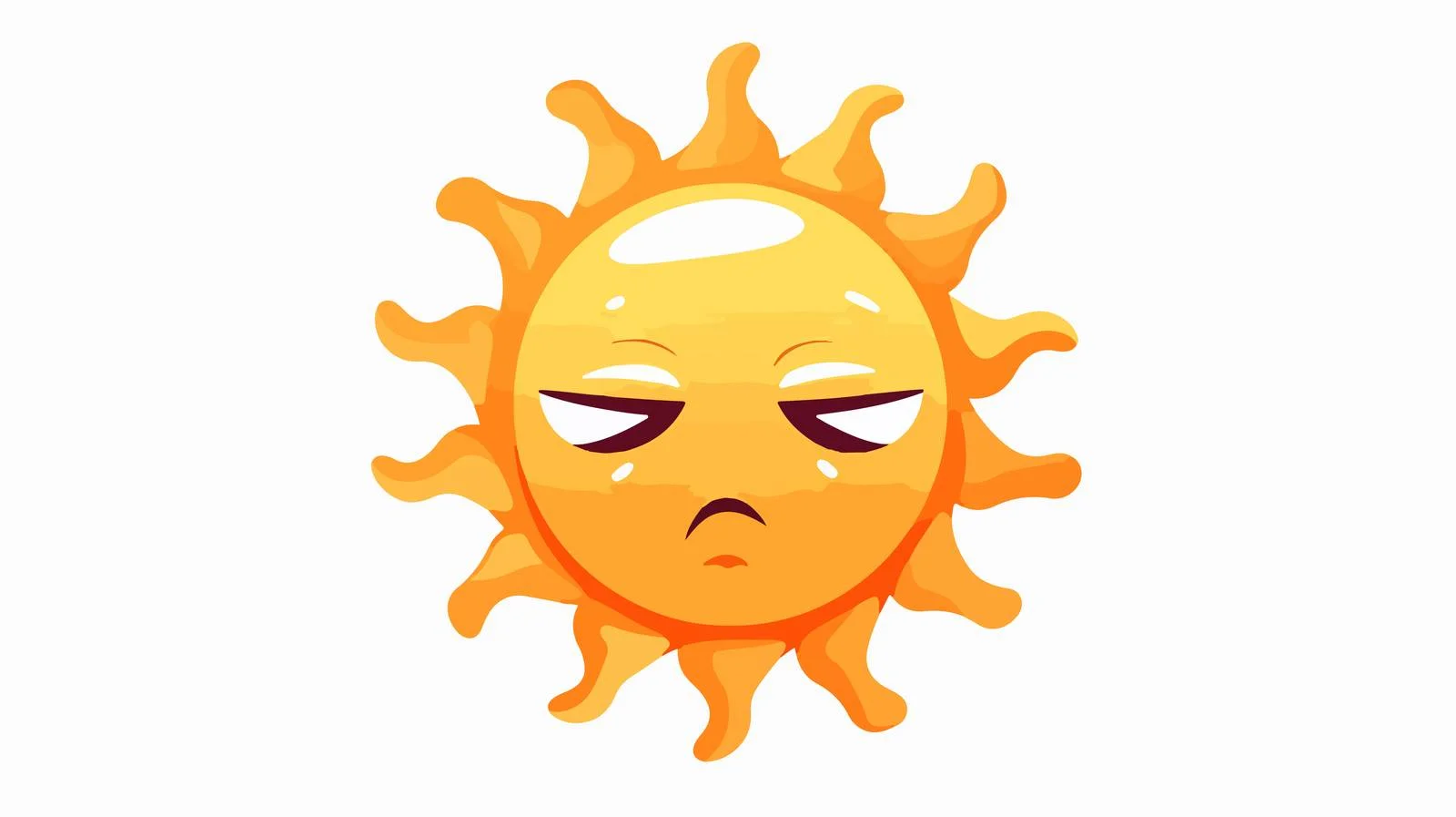 Cartoon Sad Sun Vector Illustration — free download from Dotvec