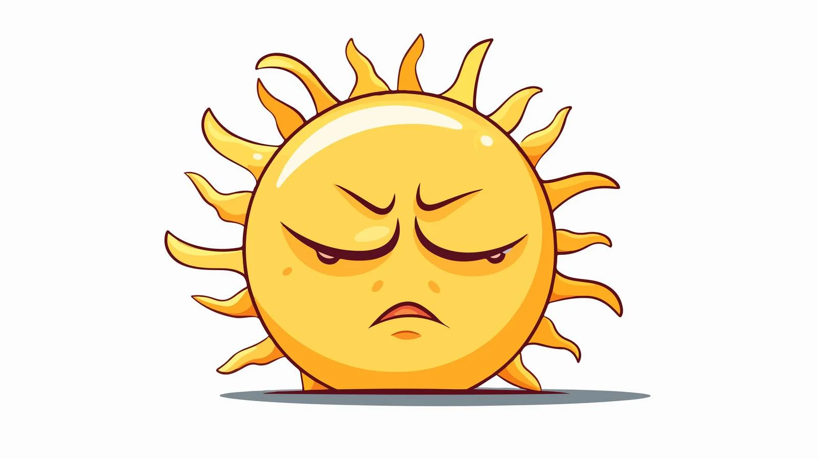 Illustration of Cartoon Sad Sun — free download from Dotvec