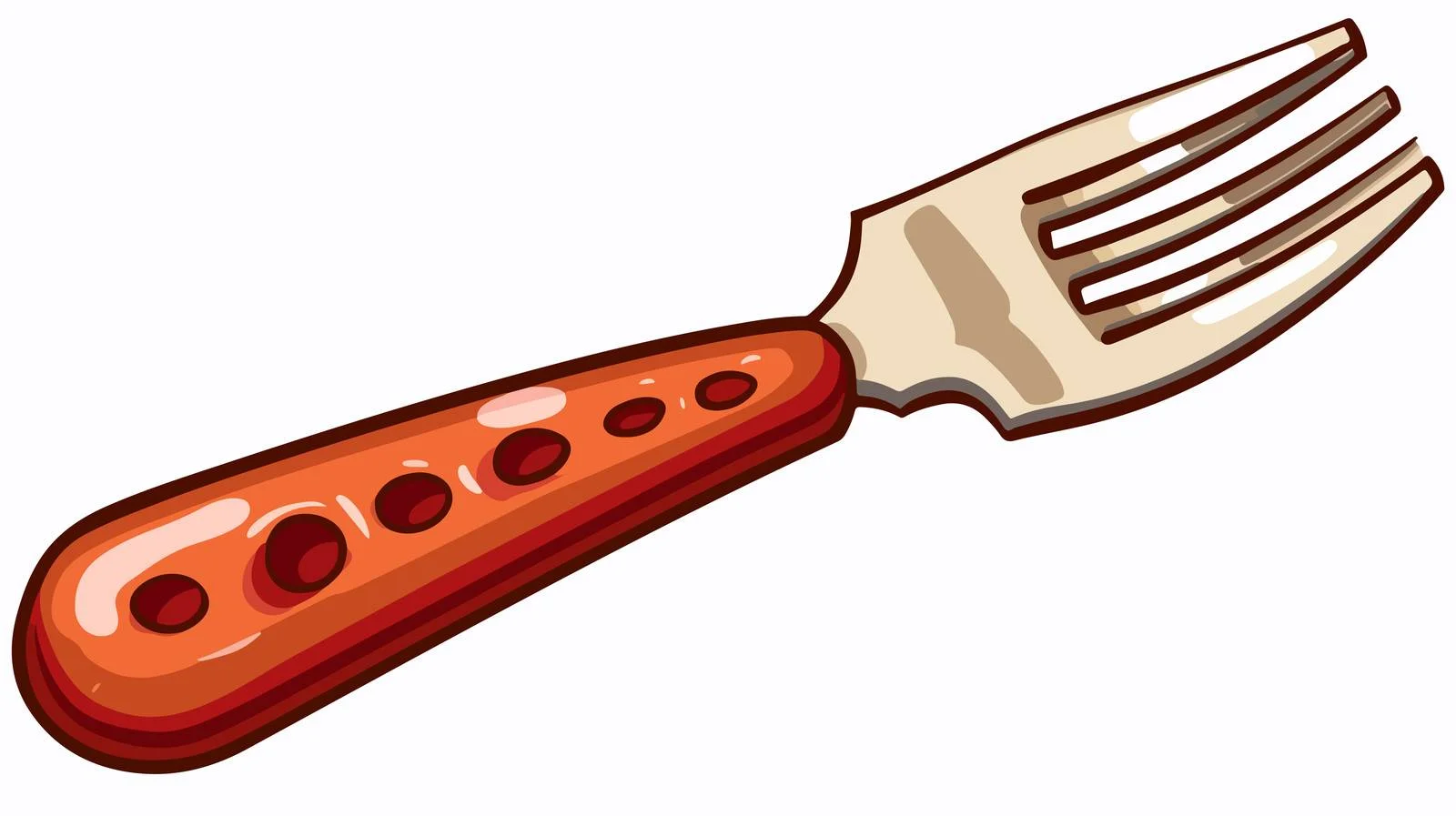 Cartoon Sausage on Fork Illustration — free download from Dotvec