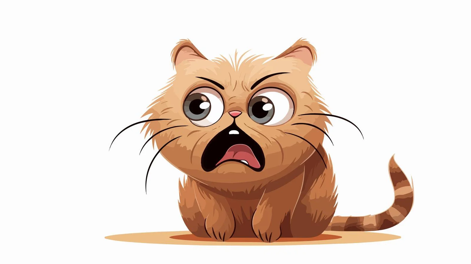 Scared Cartoon Cat Illustration — free download from Dotvec