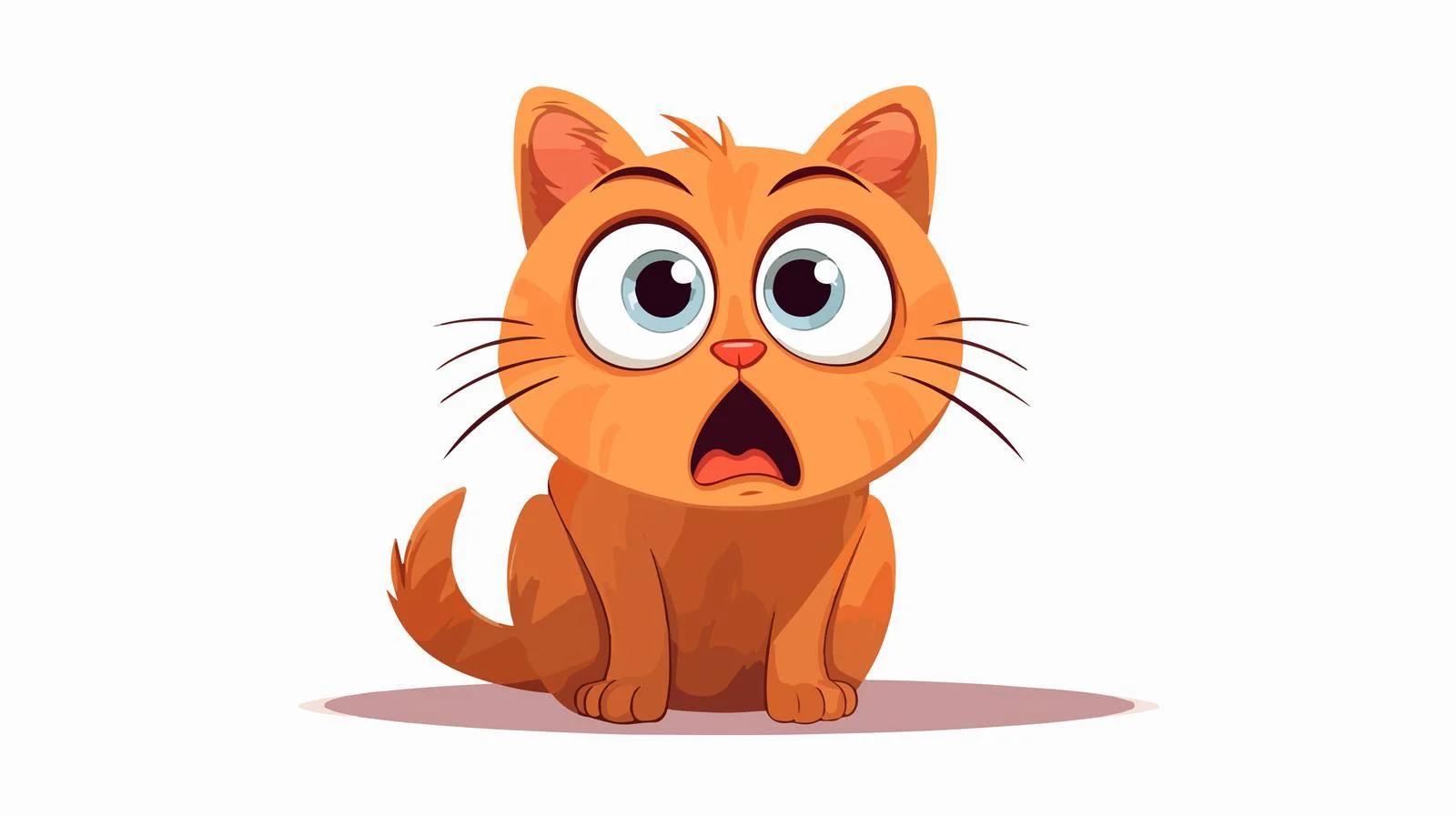 Scared Cartoon Cat Illustration — free download from Dotvec
