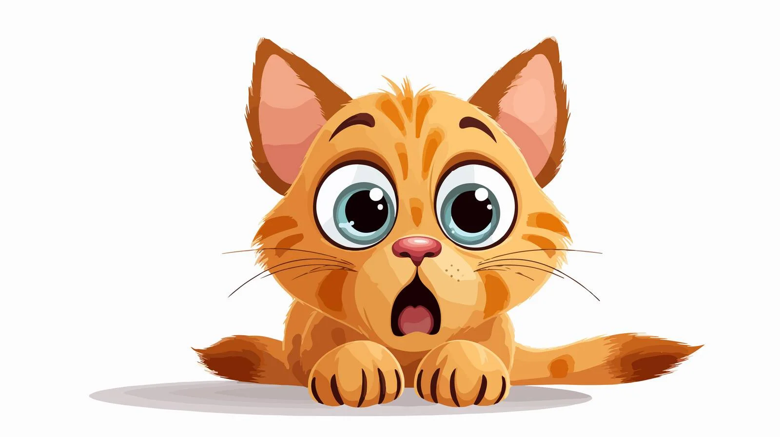 Cartoon Scared Cat Illustration — free download from Dotvec