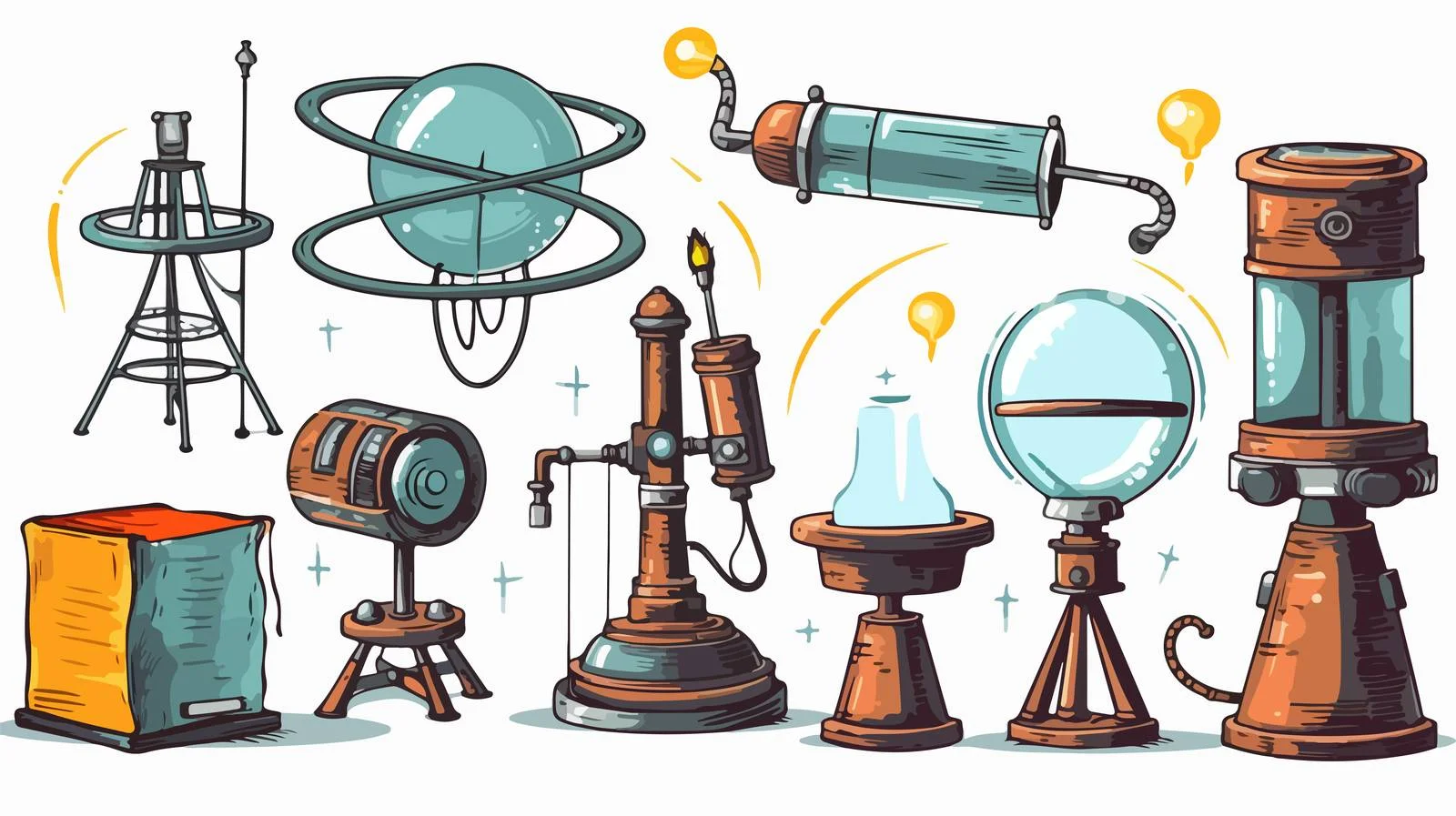 Science Equipment Cartoon with Speech Bubble — free download from Dotvec