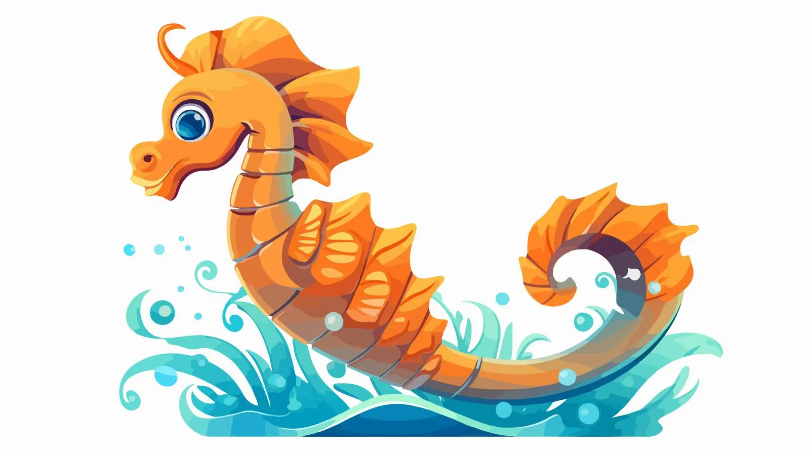 Cartoon Seahorse Stock Illustration — free download from Dotvec