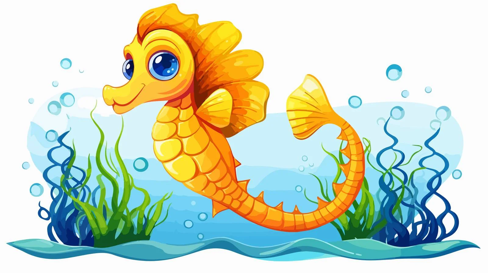 Cartoon Seahorse Stock Illustration — free download from Dotvec
