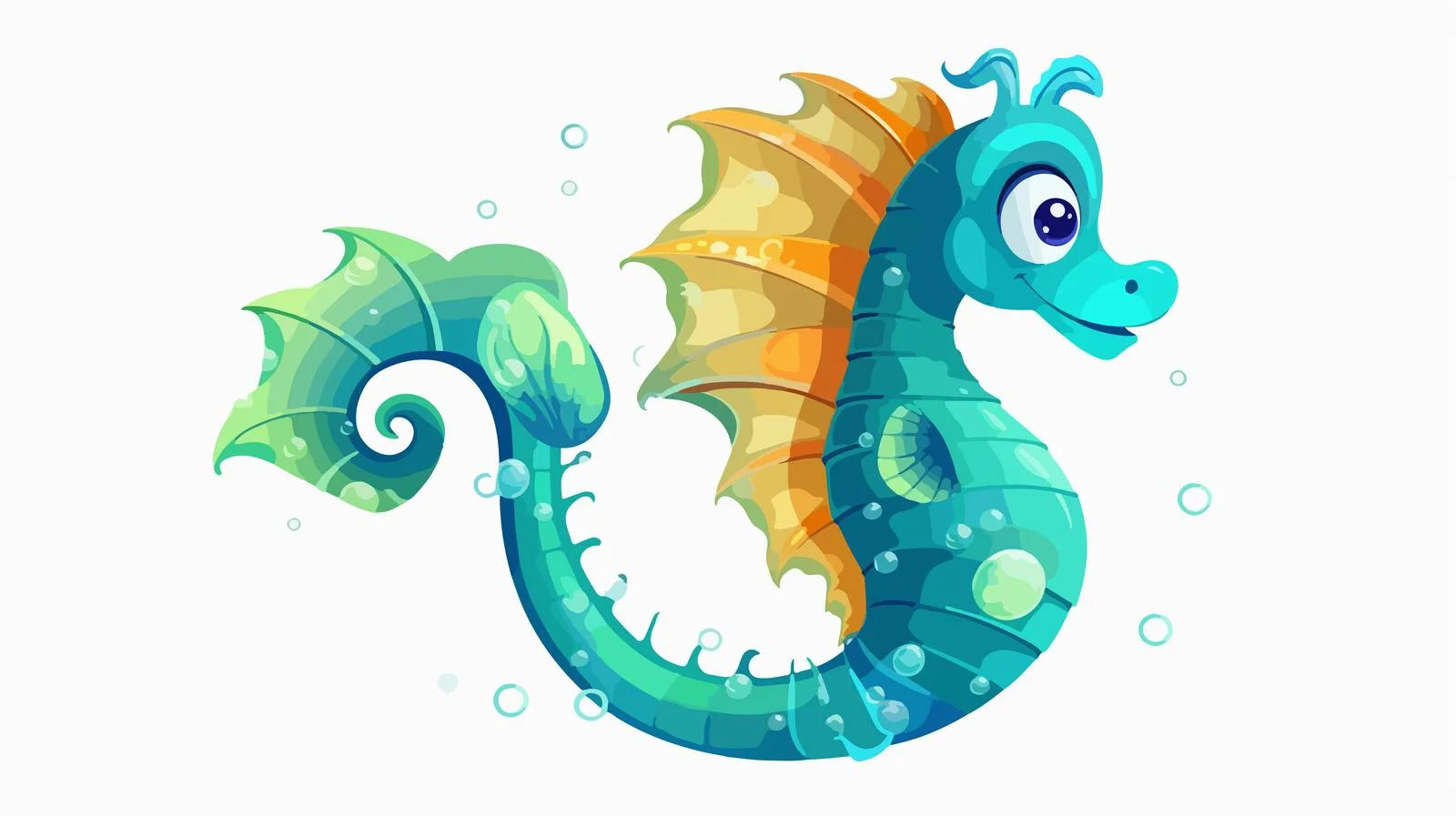 Cartoon Seahorse Stock Illustration — free download from Dotvec