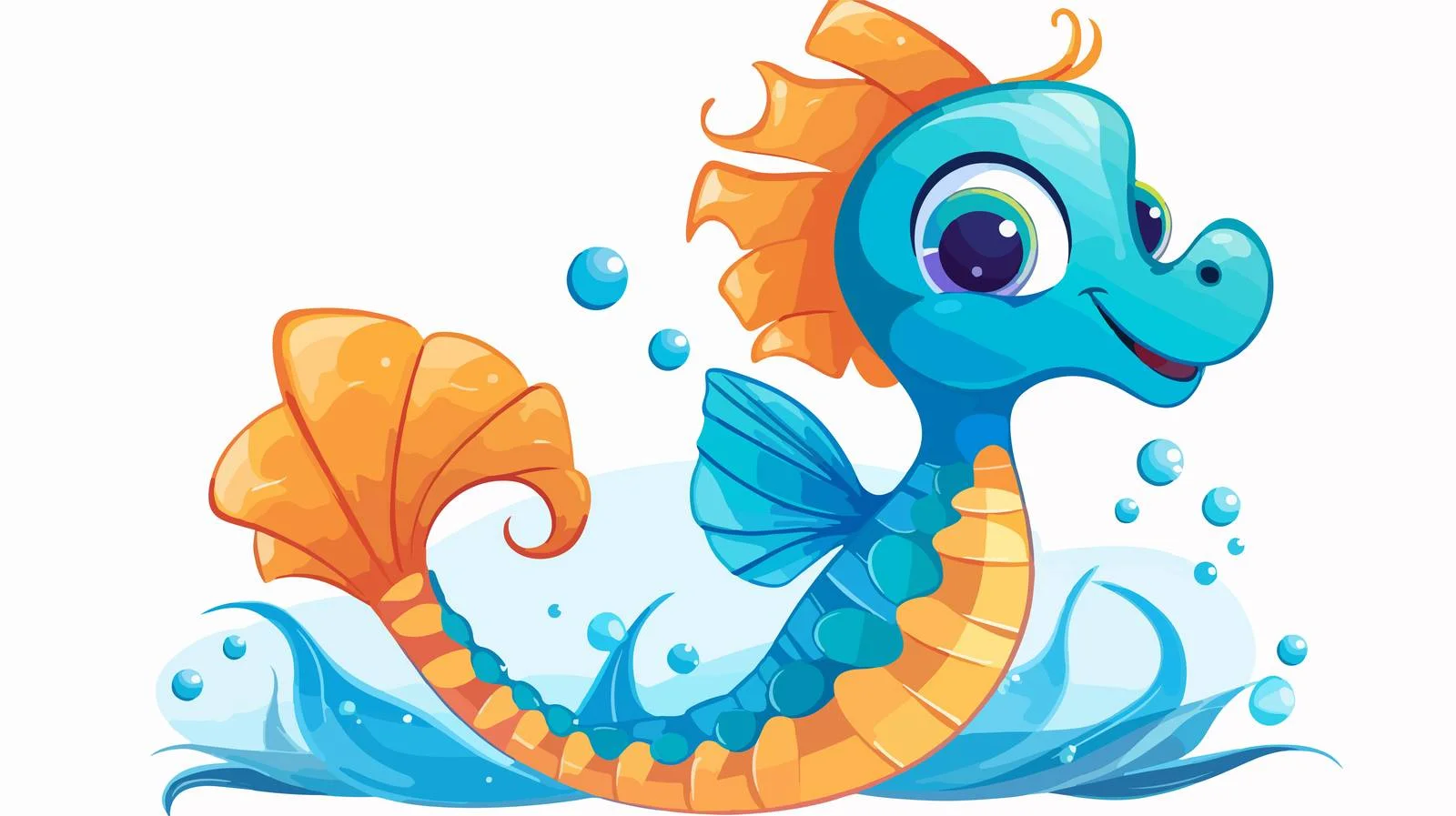 Cartoon Seahorse Stock Illustration — free download from Dotvec