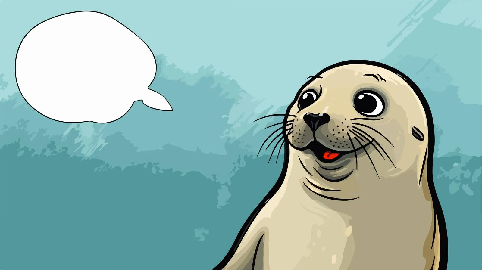 Cartoon Seal Speech Bubble Grunge Distressed — free download from Dotvec