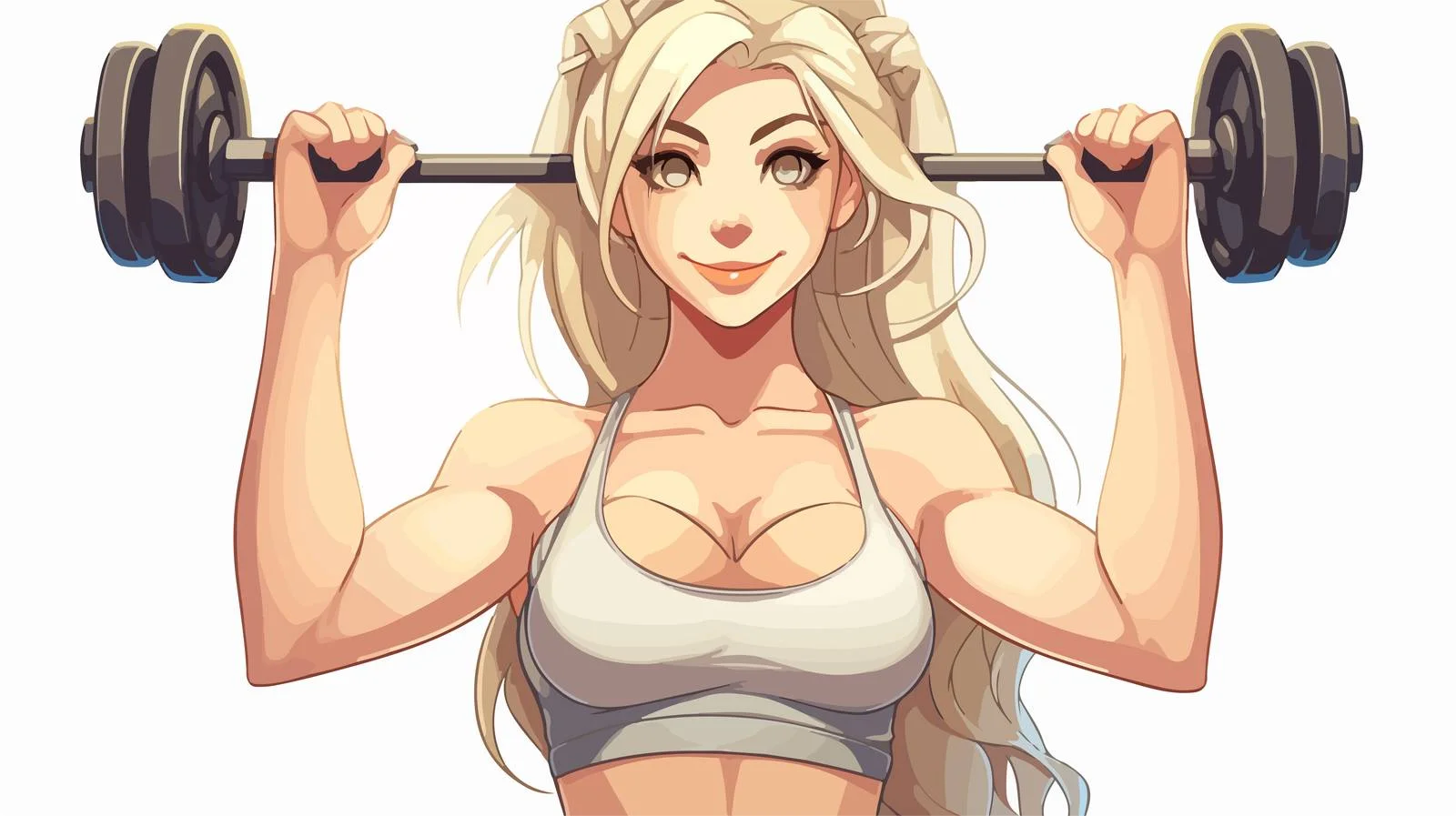 Fit Girl Cartoon Illustration — free download from Dotvec