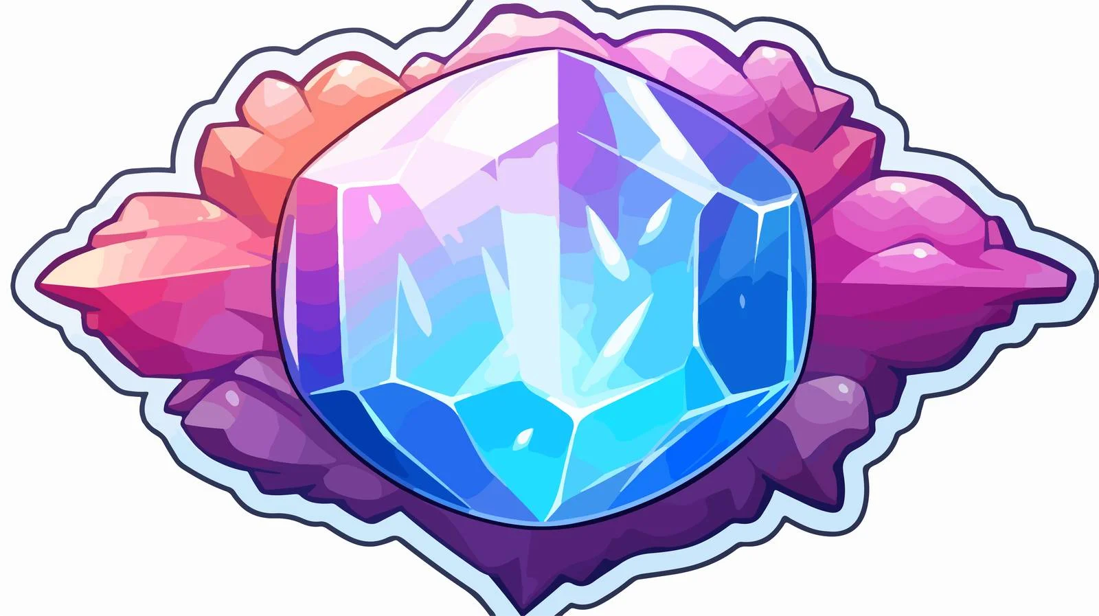 Enchanting Crystal with Thought Bubble Cartoon — free download from Dotvec
