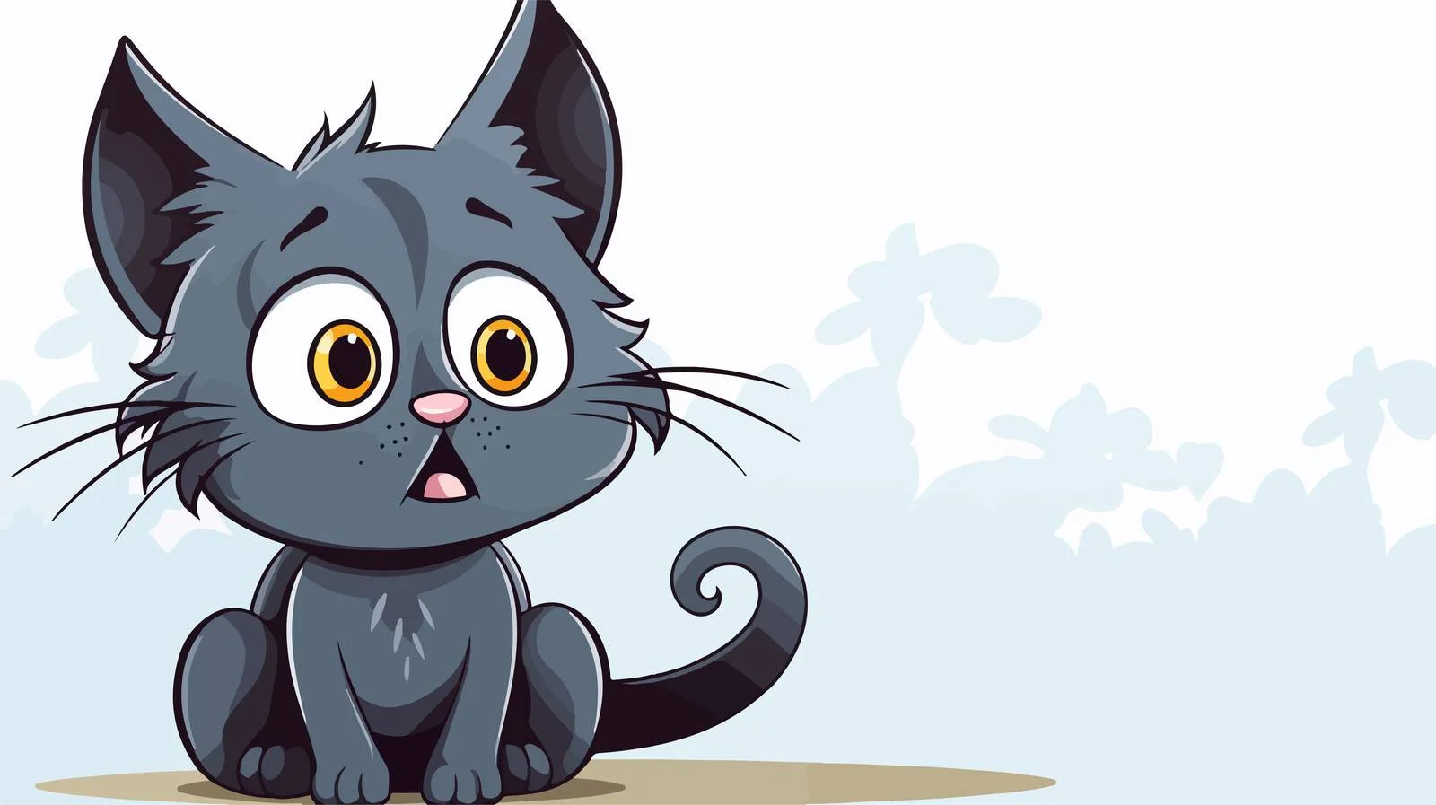 Surprised Cat with Thought Bubble — free download from Dotvec