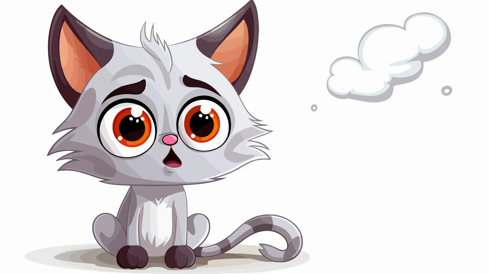 Shocked Cat Thought Bubble Vector Illustration — free download from Dotvec