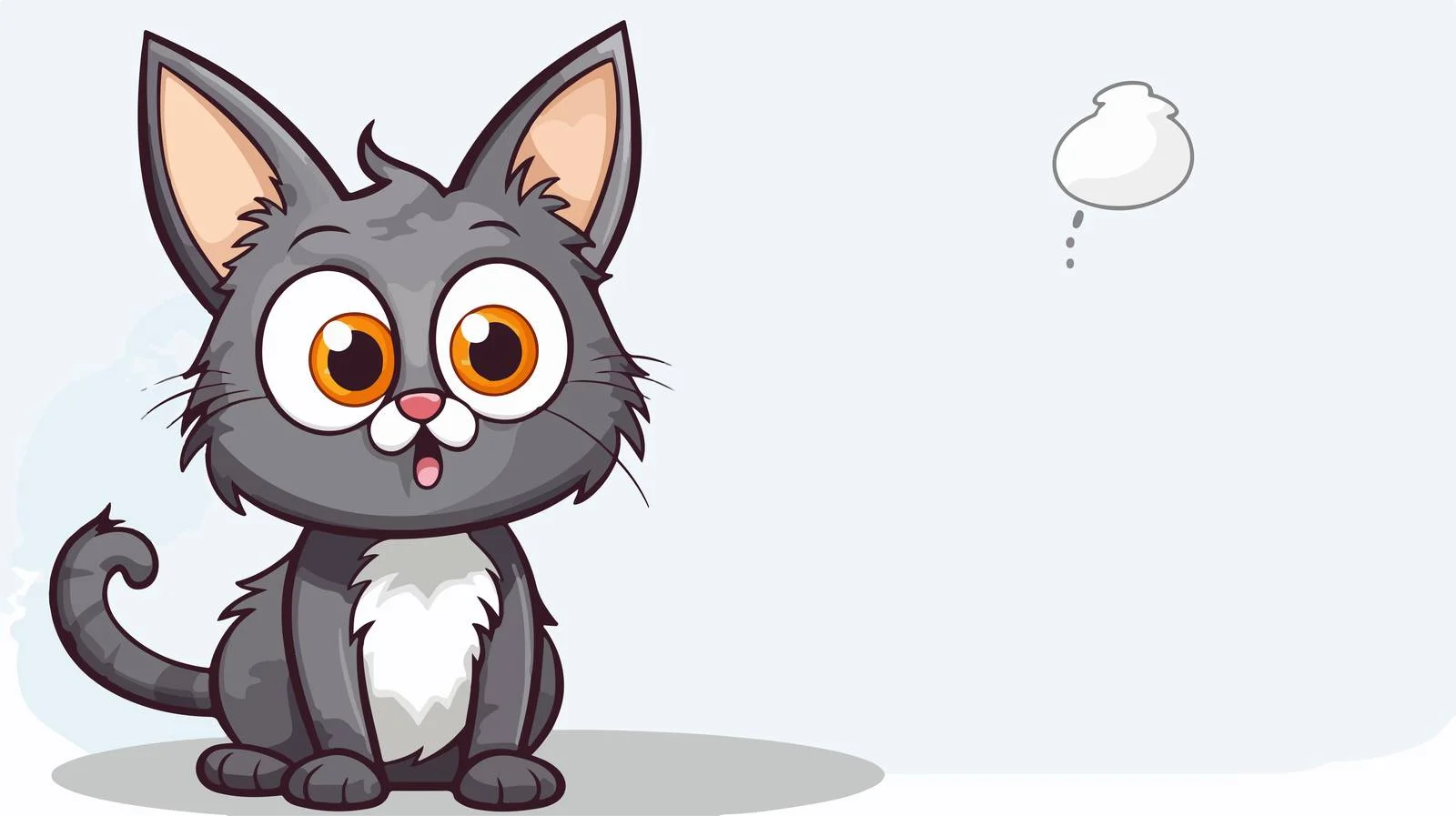 Surprised Cat with Thought Bubble — free download from Dotvec