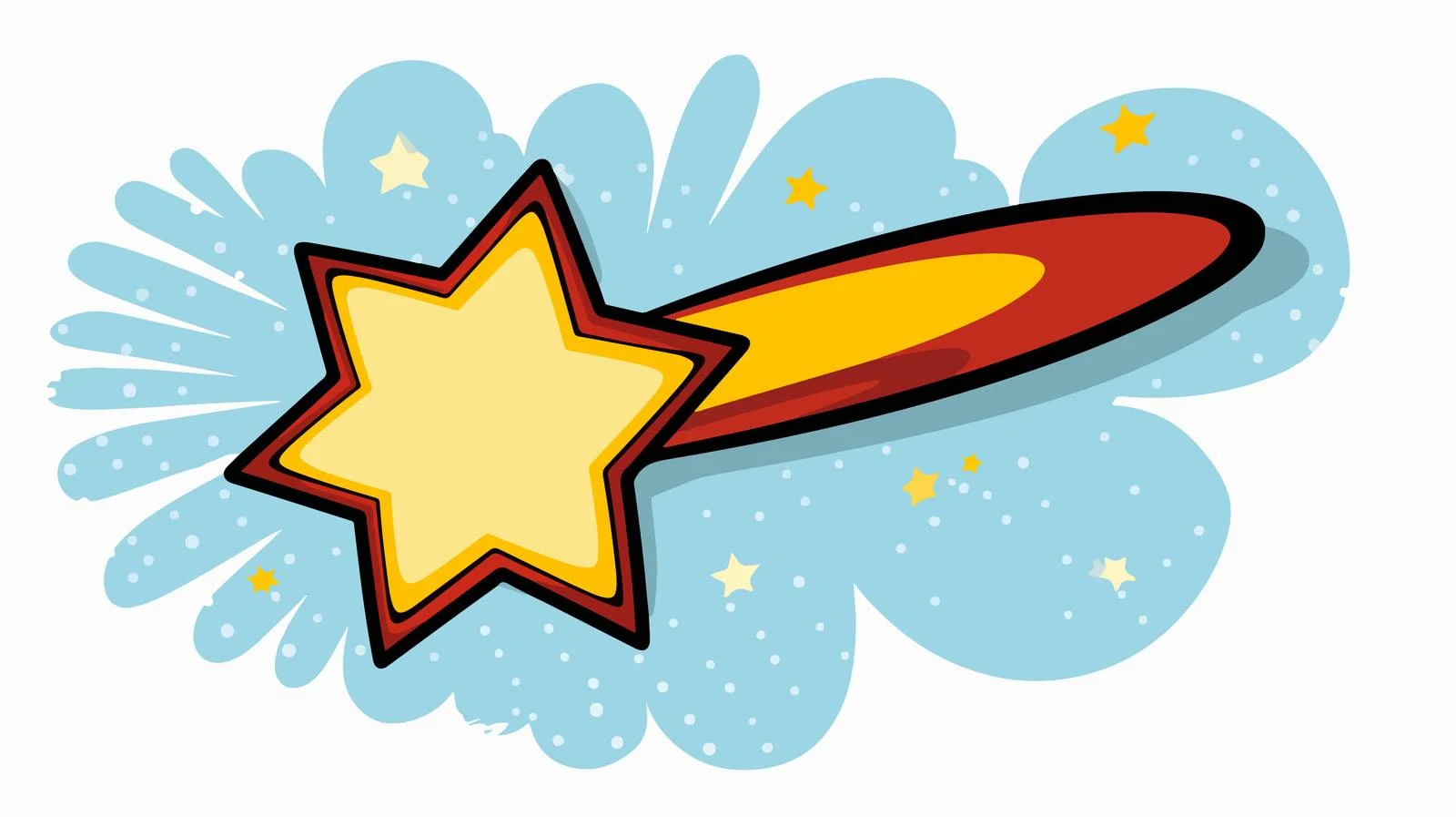 Whimsical Shooting Star with Thought Bubble — free download from Dotvec