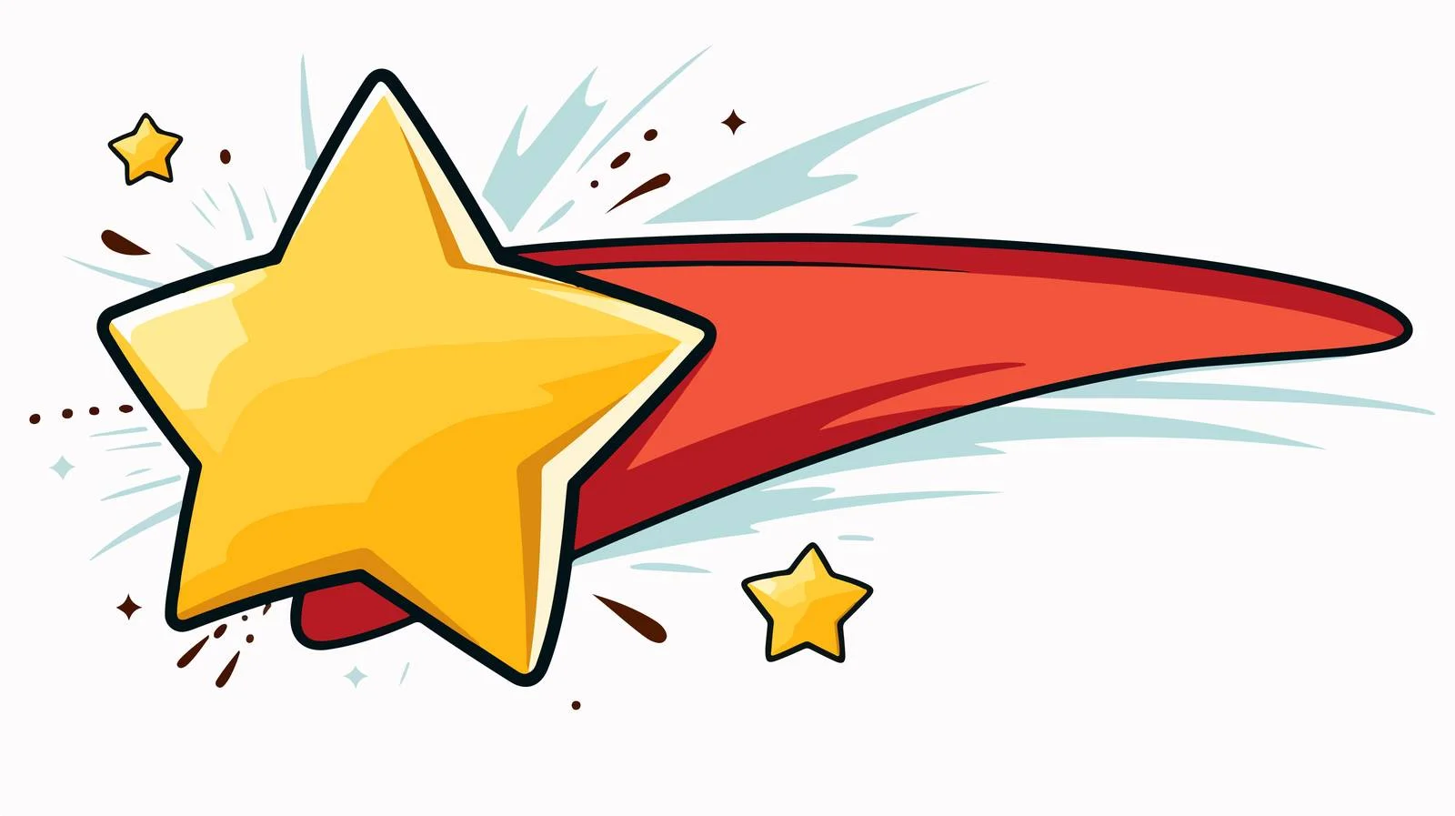 Whimsical Shooting Star with Thought Bubble — free download from Dotvec