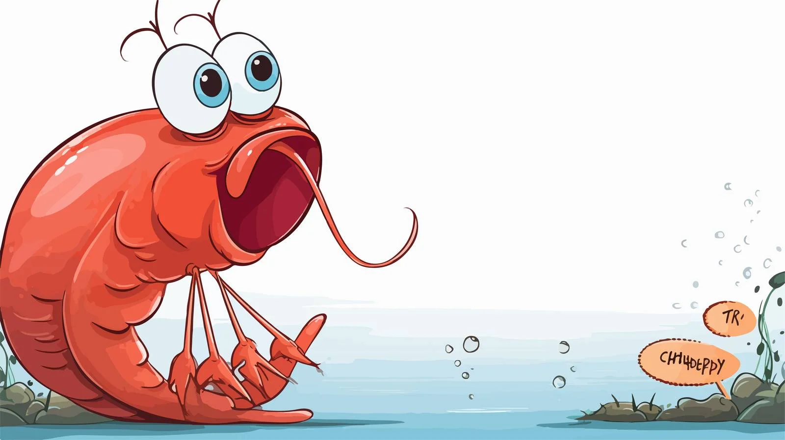 Cartoon Shrimp Speech Bubble Illustration — free download from Dotvec