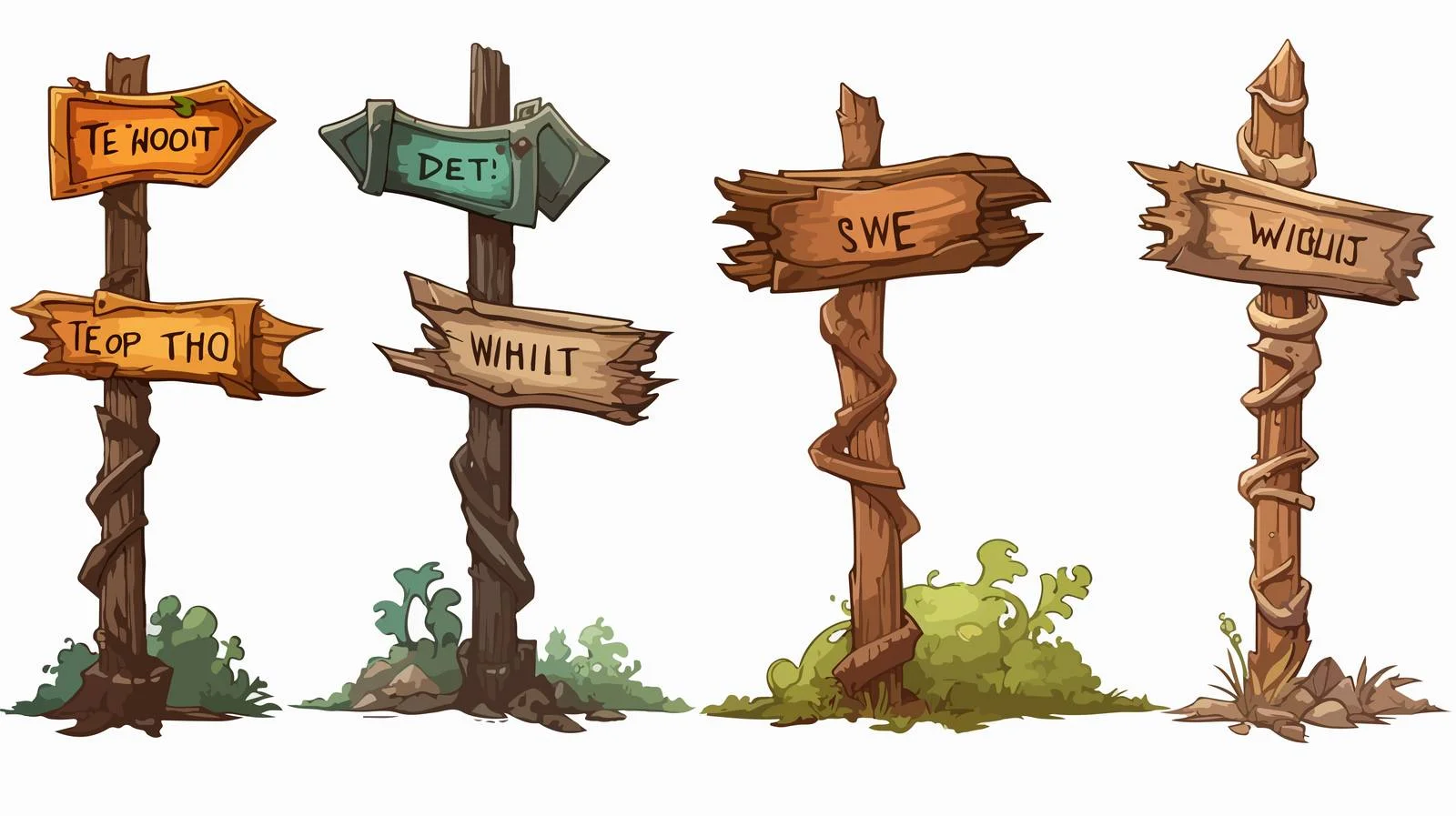 Cartoon Sign Post Vector Illustration — free download from Dotvec