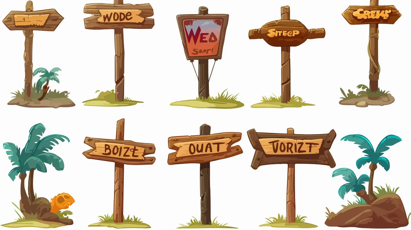 Cartoon Sign Post Vector Illustration — free download from Dotvec