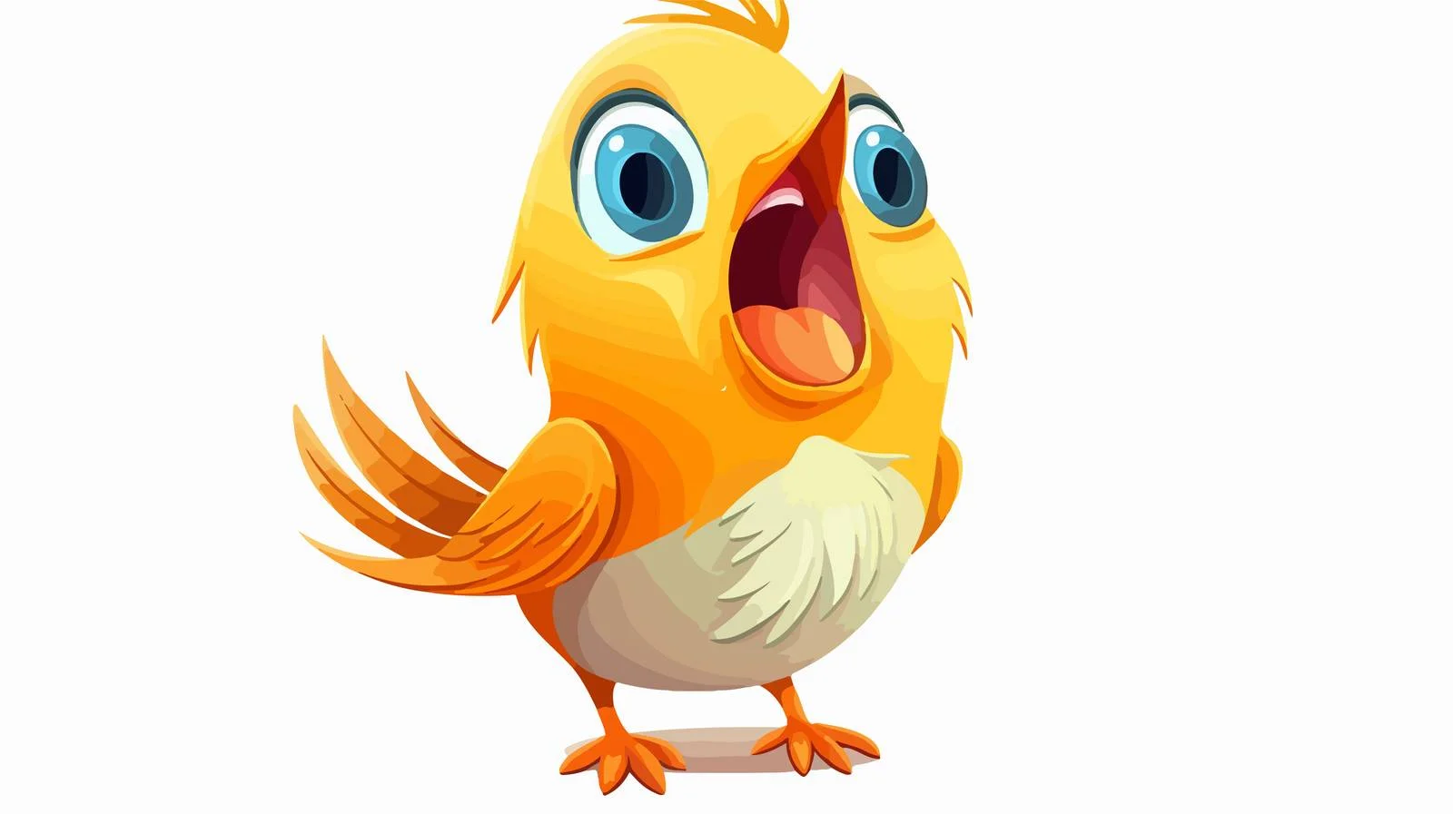 Cheerful Cartoon Singing Bird Vector Illustration — free download from Dotvec