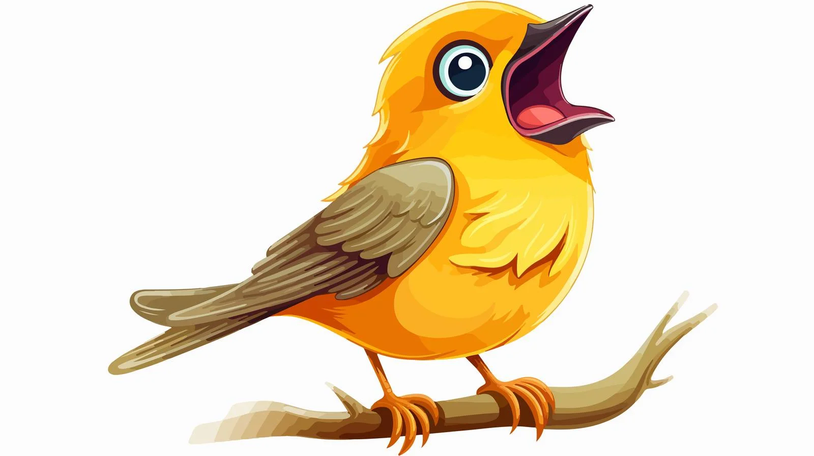 Singing Bird Cartoon Vector Illustration — free download from Dotvec