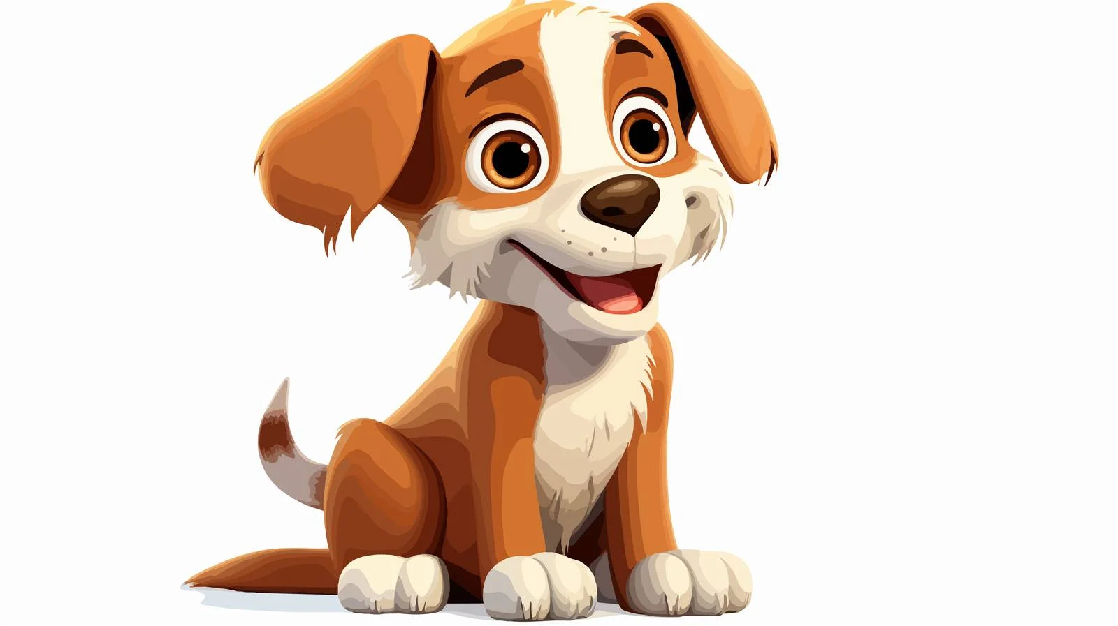 Cartoon Sitting Dog Illustration — free download from Dotvec