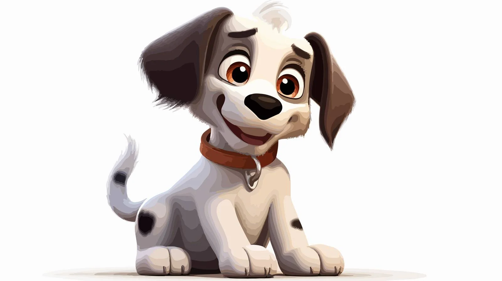 Cute Sitting Dog Cartoon Illustration — free download from Dotvec