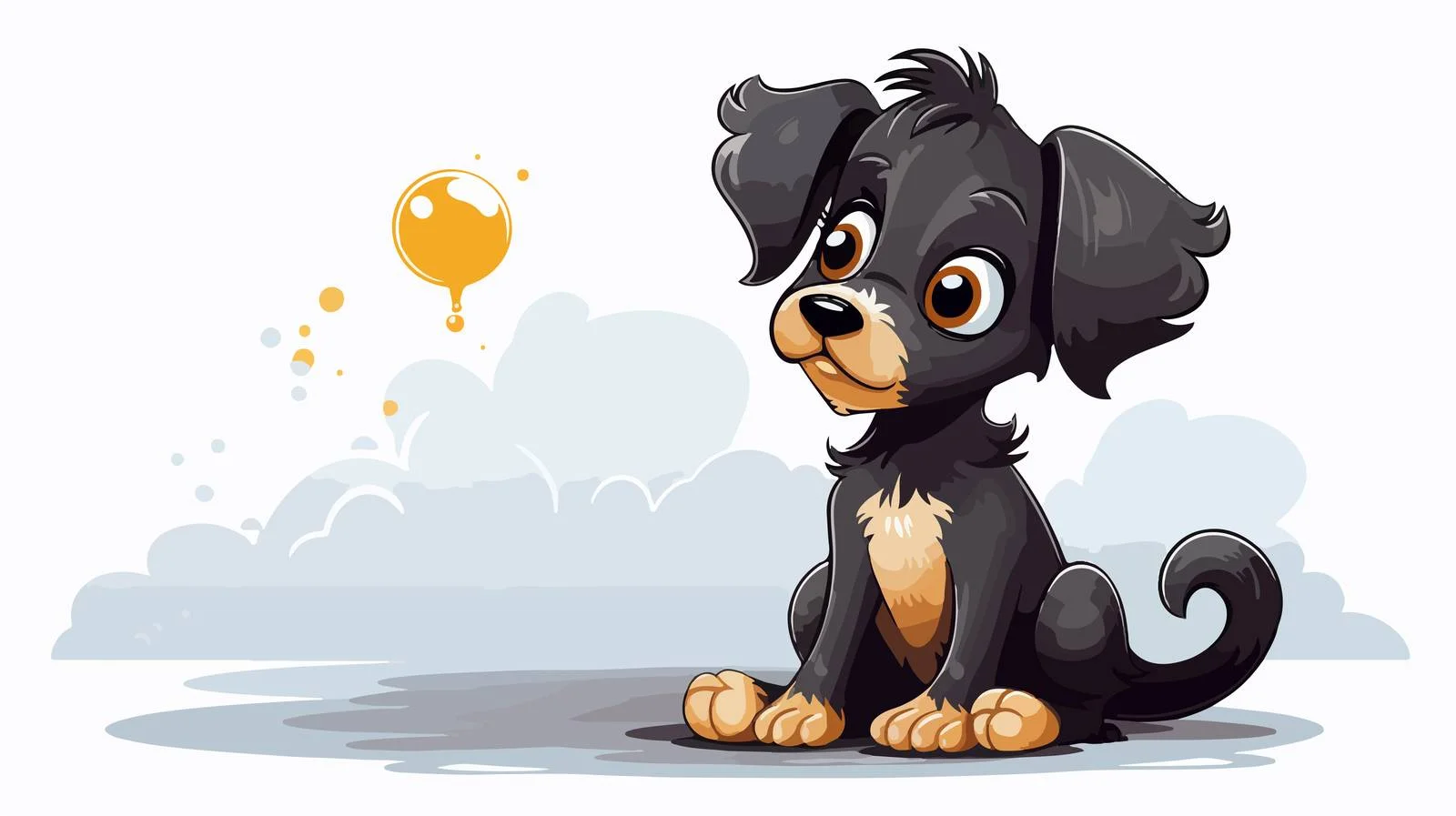 Contemplative Dog Cartoon Vector Illustration — free download from Dotvec