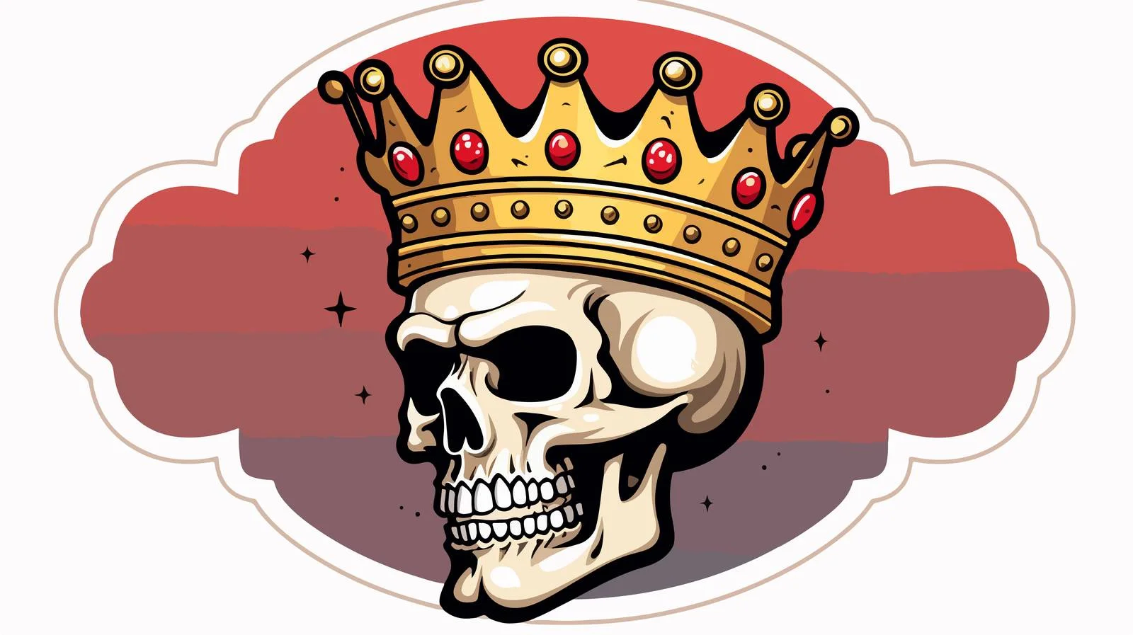 Cartoon Crowned Skull with Thought Bubble — free download from Dotvec